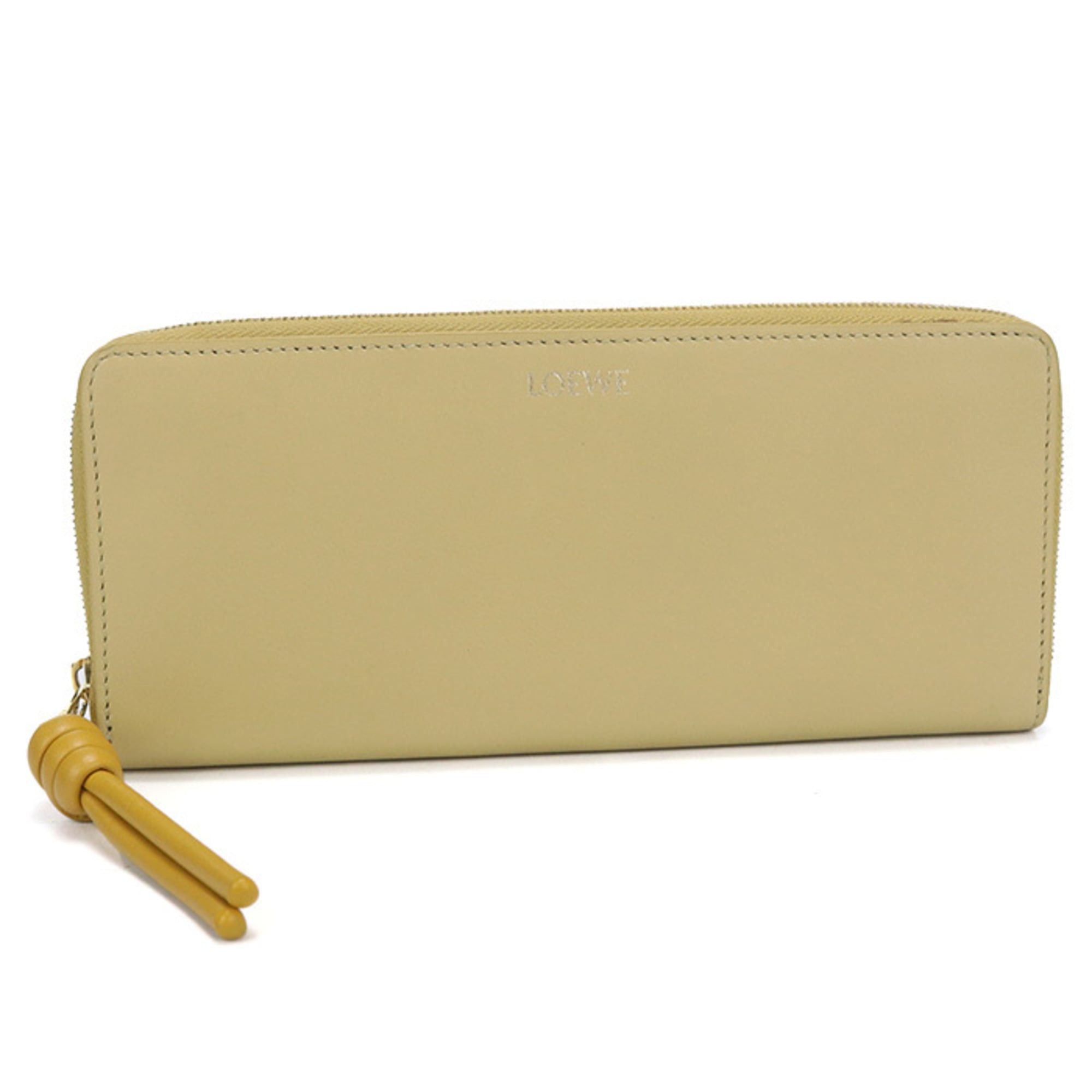 Loewe LOEWE women's zip-around long wallet with round zipper and knot design, yellow. Size ONE SIZE - 1 Thumbnail