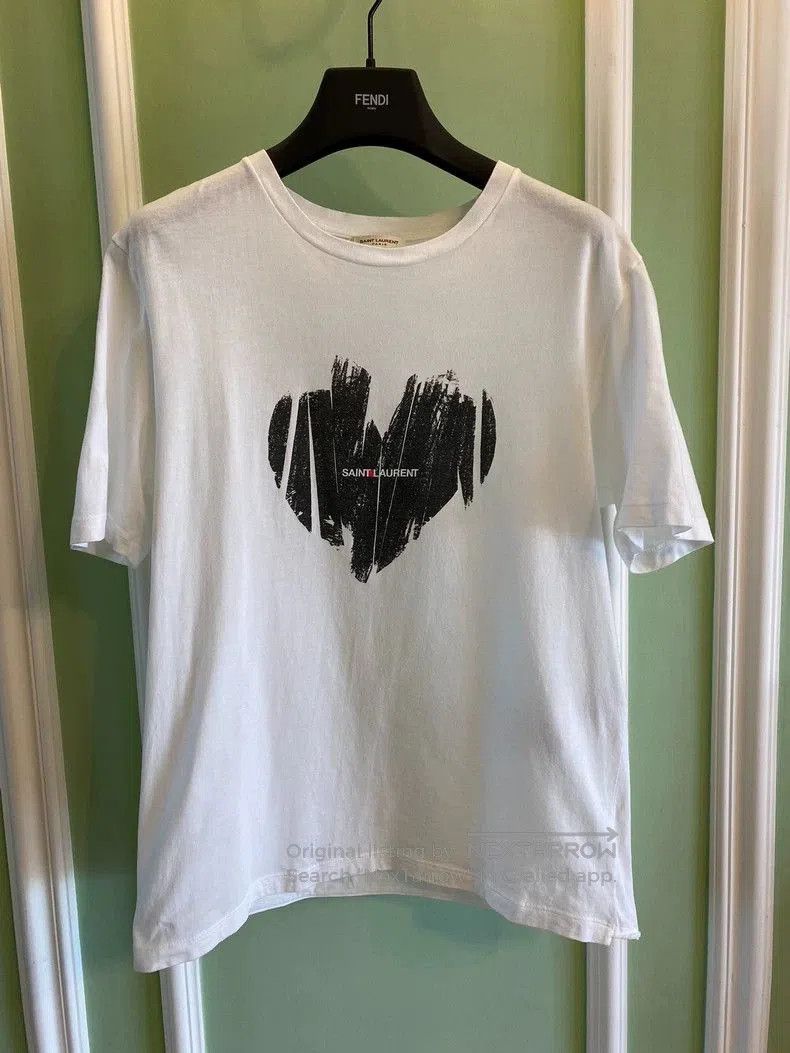 Saint Laurent Paris Saint Laurent Heart Letter Short Sleeve T. Size US XS / EU 42 / 0 - 3 Thumbnail