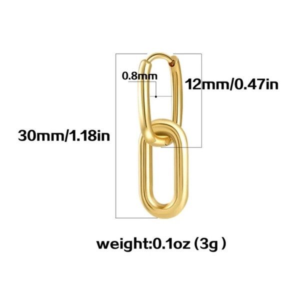 The Unbranded Brand Women Stainless Steel Hoop Earrings Size ONE SIZE - 4 Thumbnail