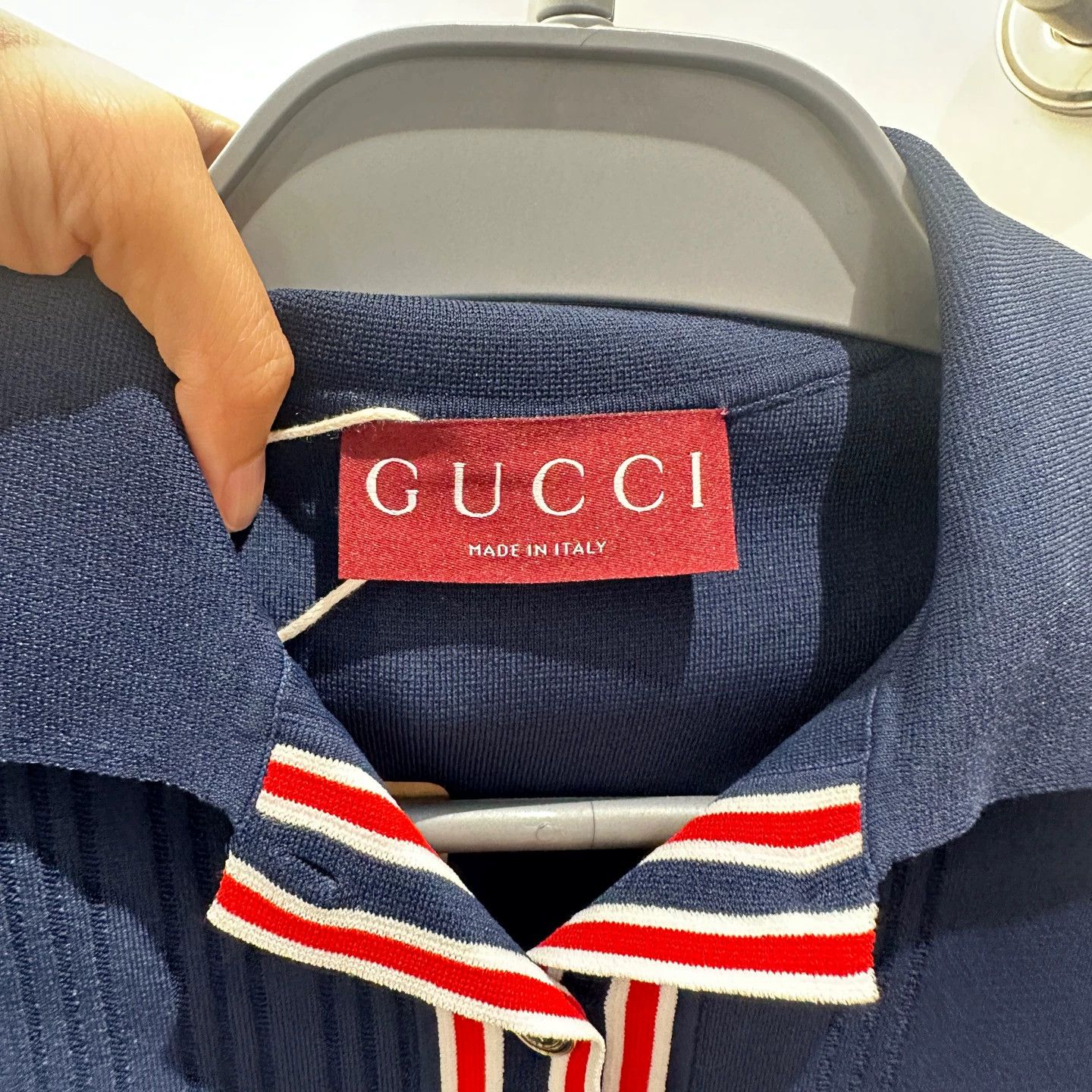 Gucci Gucci Blue Polo Shirt Red/White Stripe Trim apr587 Size S / US 4 / IT 40 - 3 Thumbnail