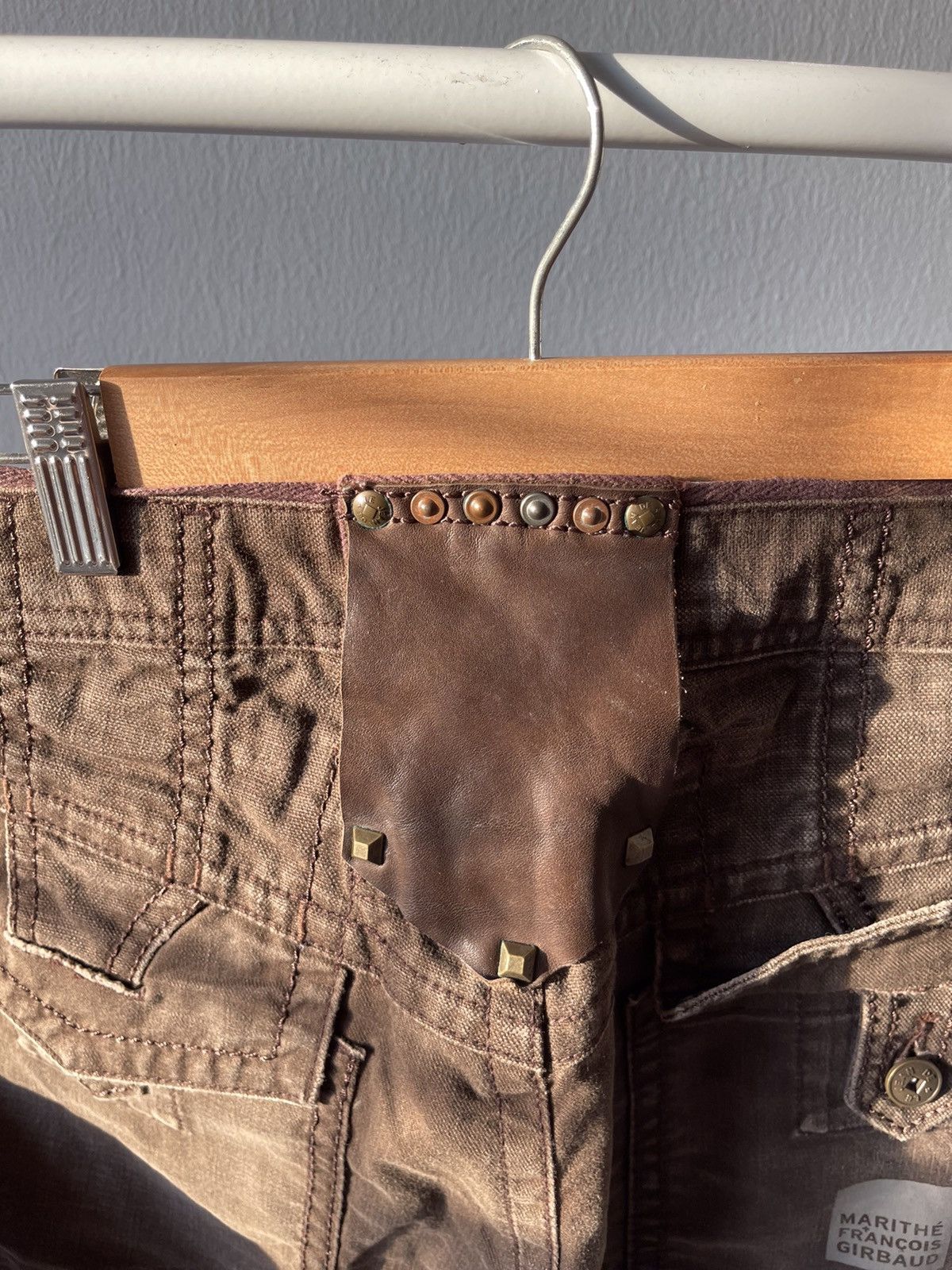 Marithe + Francois Girbaud 90s Marithe Francois Girbaud Leather paded part Pants A6 Size US 30 / EU 46 - 11 Thumbnail