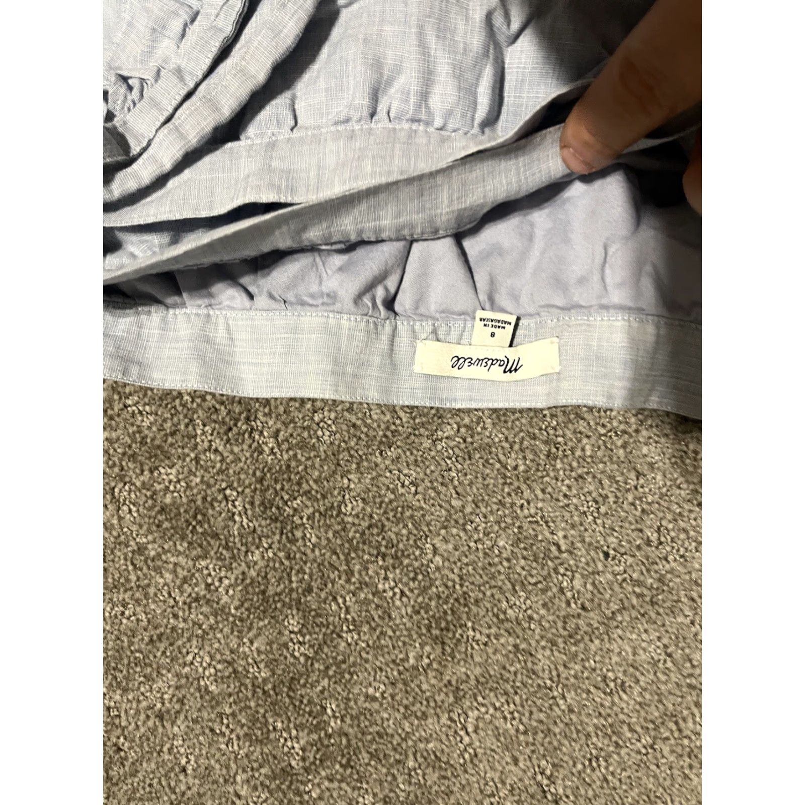 Madewell Madewell Womens Skirt Size 8 Blue Chambray Cotton Tie Wrap Ruffle Short Solid Size 30" / US 8 / IT 44 - 3 Thumbnail
