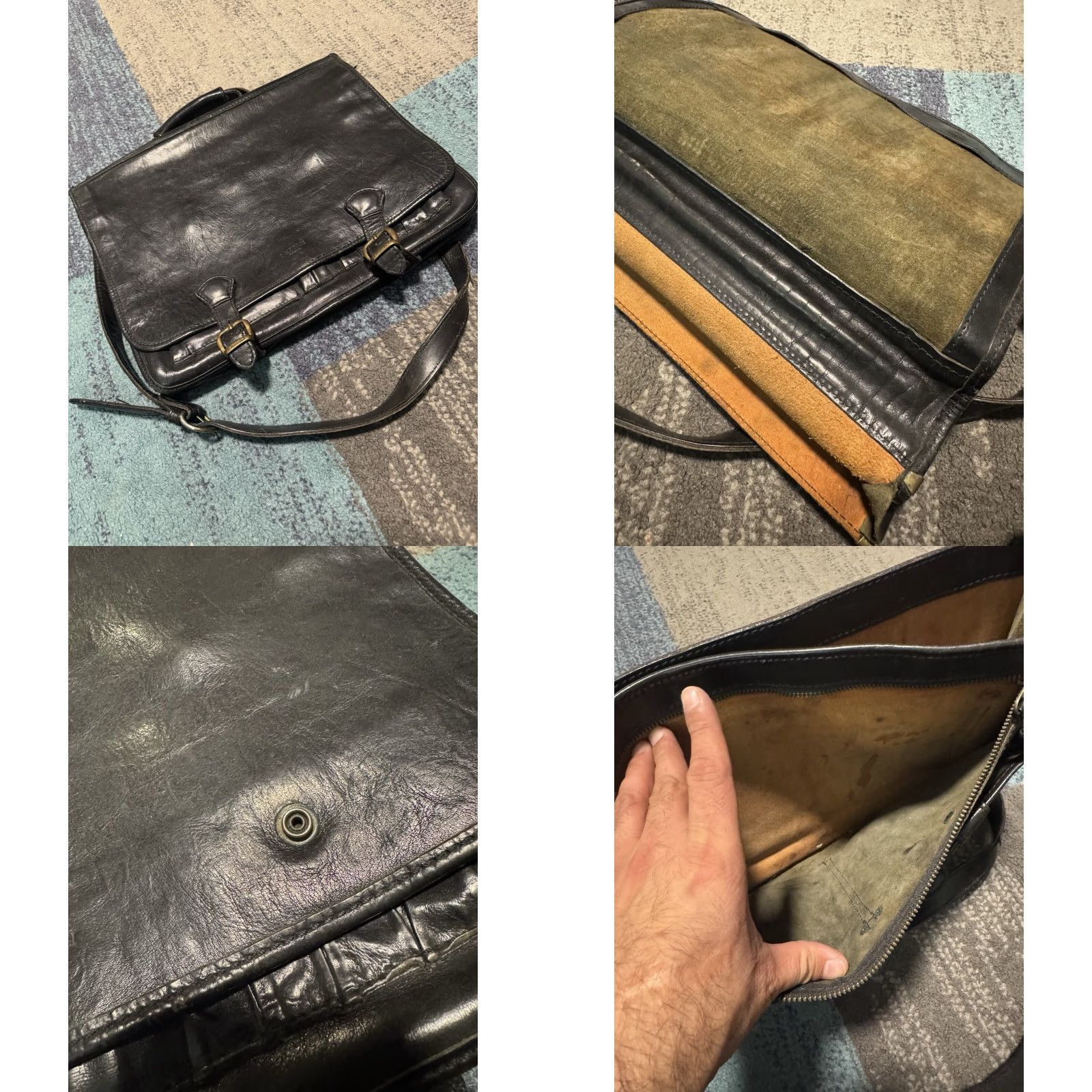 Vintage VINTAGE I Medici Firenze Made In Italy Leather black Messenger Shoulder Bag 15 Size ONE SIZE - 11 Thumbnail