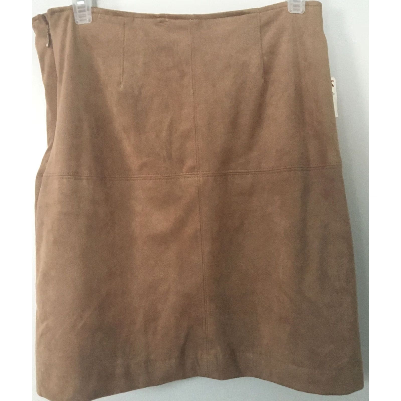 Vintage VINTAGE? No. NWT Women's Artisan NY Tan Brown Faux Suede Knee Length Skirt Size 4 Boho Trendy Size 27" / US 4 / IT 40 - 3 Thumbnail