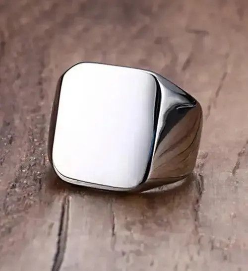 VIBE Plain Bulky Heavy Stamp ring ( Size 7 to 13 ) Size ONE SIZE - 3 Thumbnail