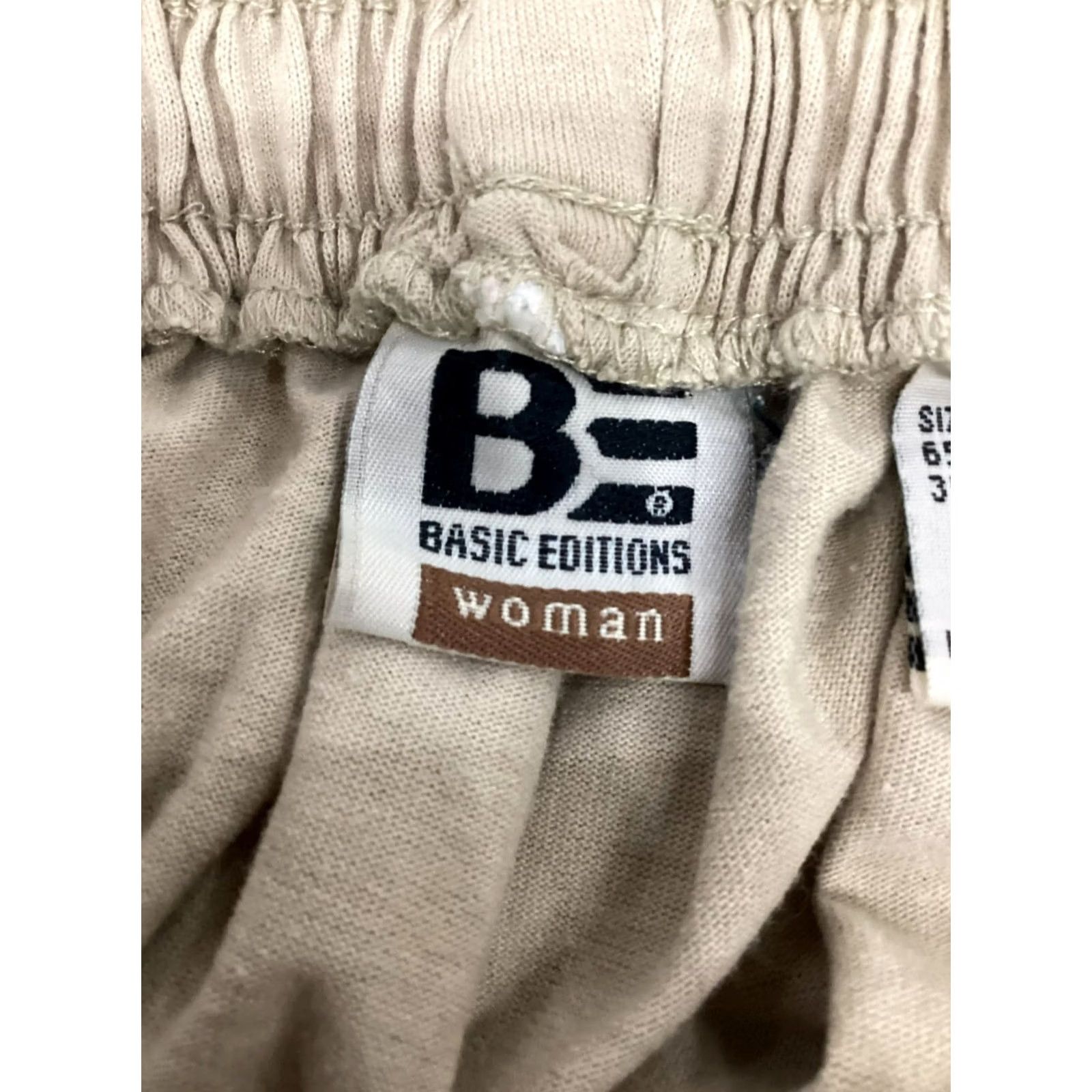 Basic Editions VINTAGE Basic Editions Shorts Womens 18W Beige 65% Polyester 35% Cotton Mom Plus Size Casual Drawstring Waist Womens Size 40" / US 18 - 4 Thumbnail