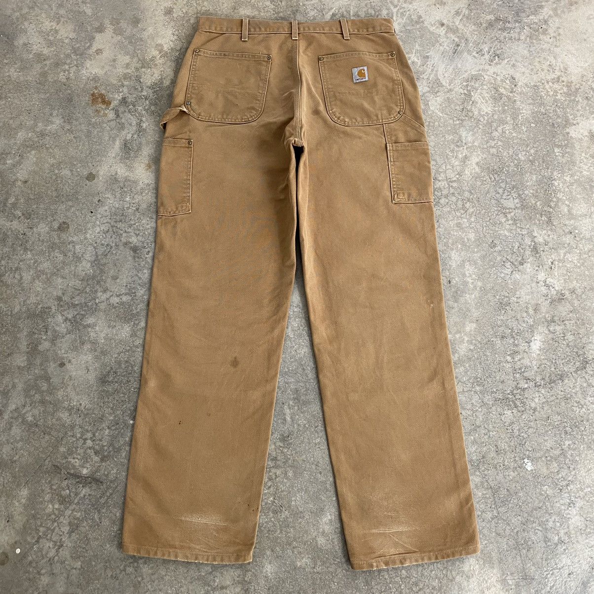 Carhartt VTG Carhartt Double Knee Faded Tan Dirty Carpenter Pants Size US 34 / EU 50 - 14 Thumbnail