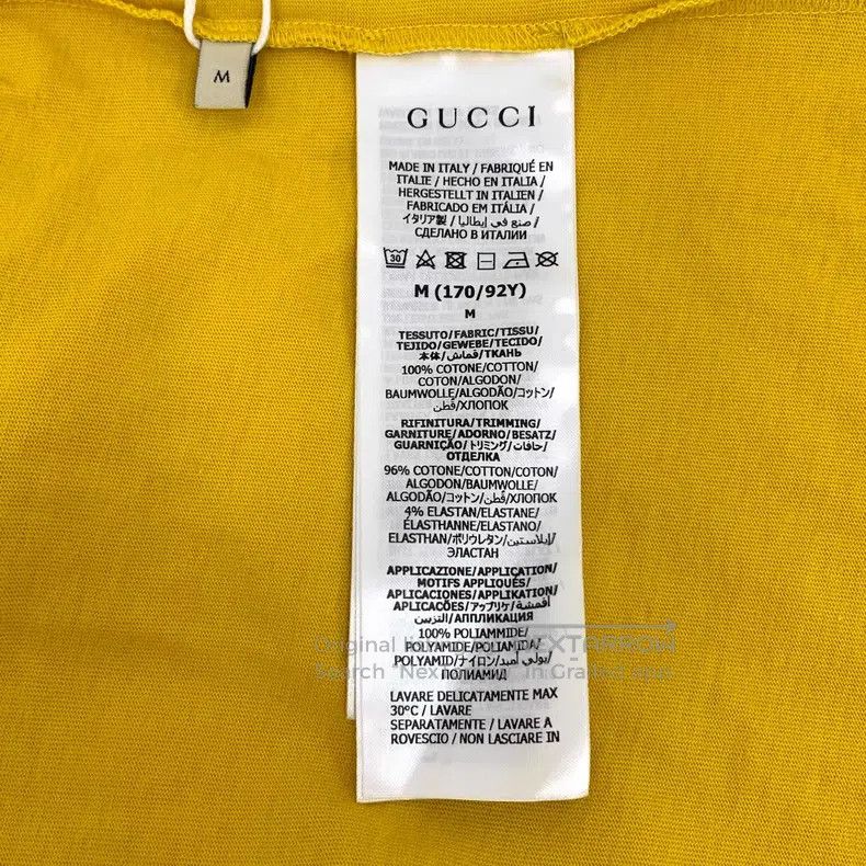 Gucci Gucci Yellow logo letter print cotton V-neck short-sleeved Size M / US 6-8 / IT 42-44 - 6 Thumbnail