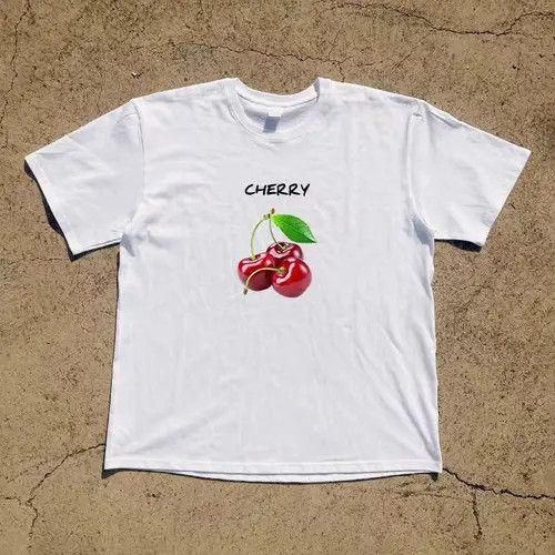Japanese Brand Cherry print street retro cotton t-shirt Size US M / EU 48-50 / 2 - 1 Thumbnail