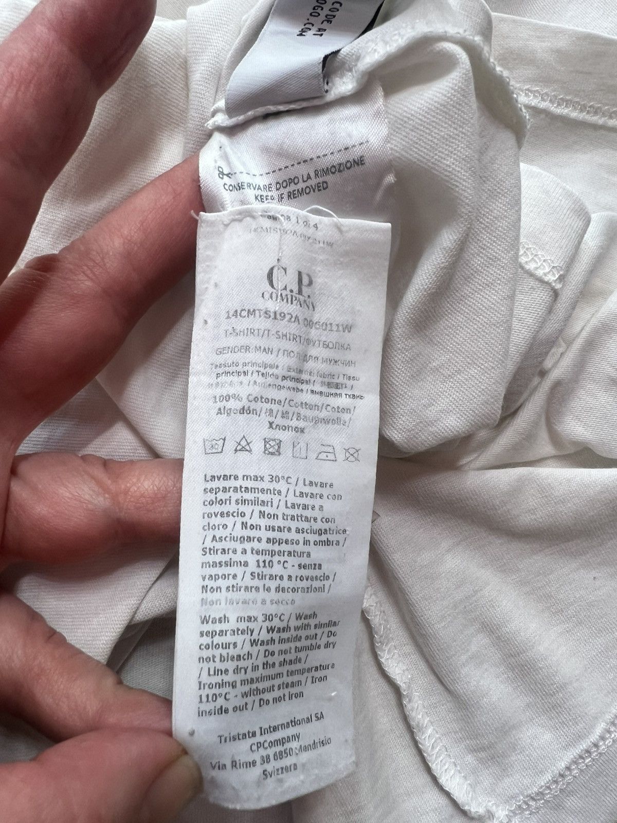 C.P. Company C.P. Company White Logo T-Shirt Size M Lightweight Cotton Size US M / EU 48-50 / 2 - 9 Thumbnail