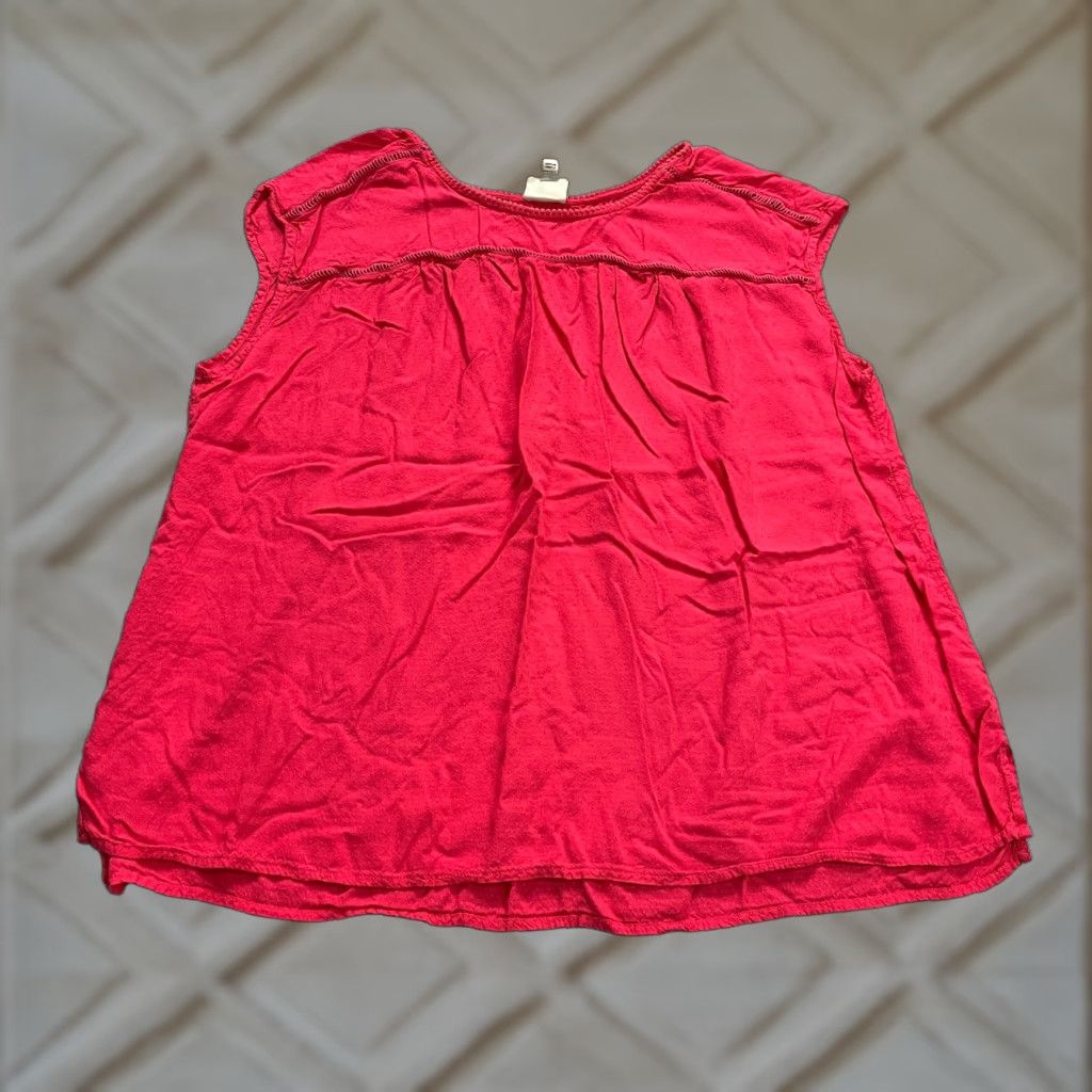 Vintage St. John's Bay Women's XL Sleeveless Blouse Red Rayon Casual Relaxed Fit Size XL / US 12-14 / IT 48-50 - 1 Thumbnail