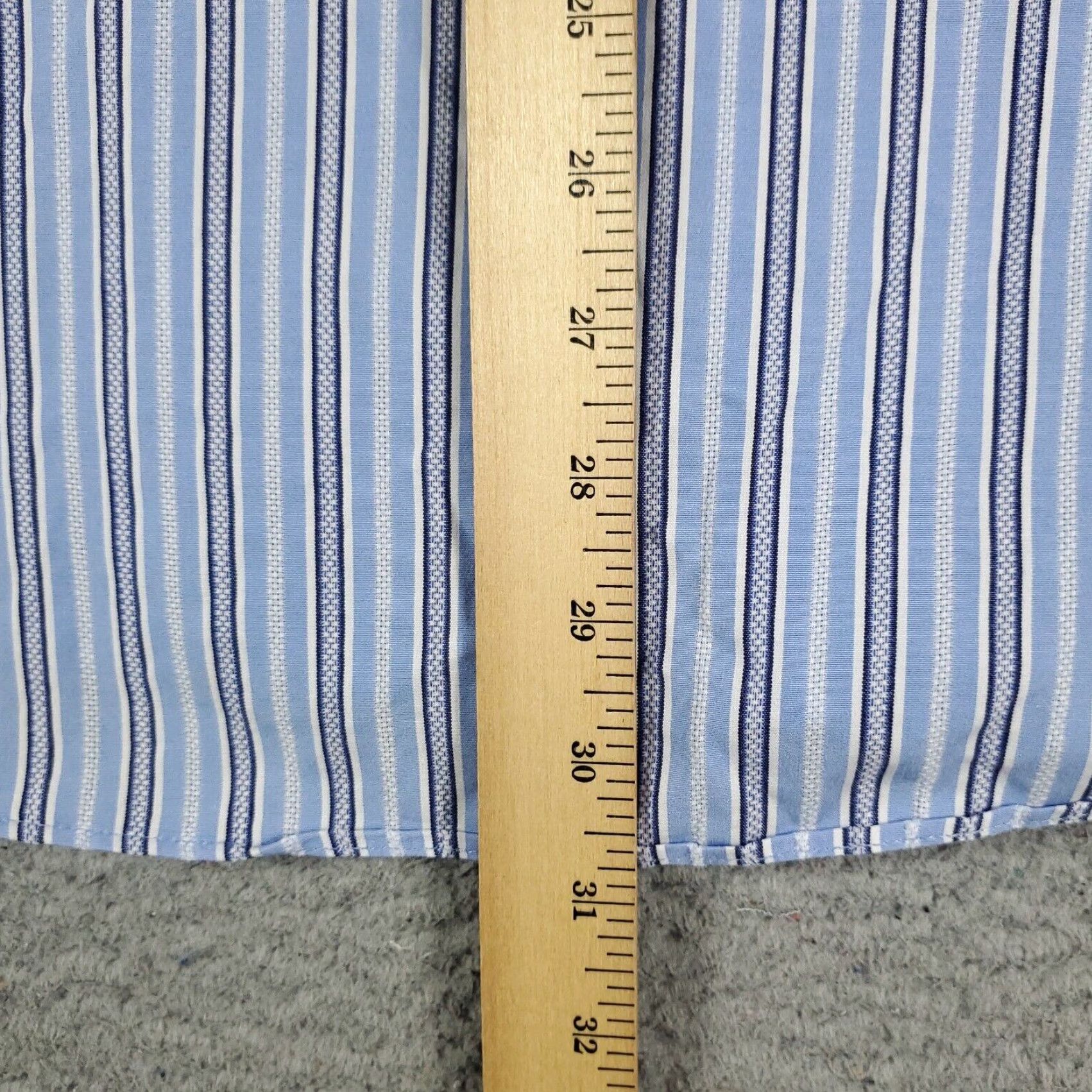 BUGATCHI Bugatchi Uomo Shirt Mens XL Blue Striped Button-Up Long Sleeve Regular Fit Casual Size US XL / EU 56 / 4 - 4 Thumbnail