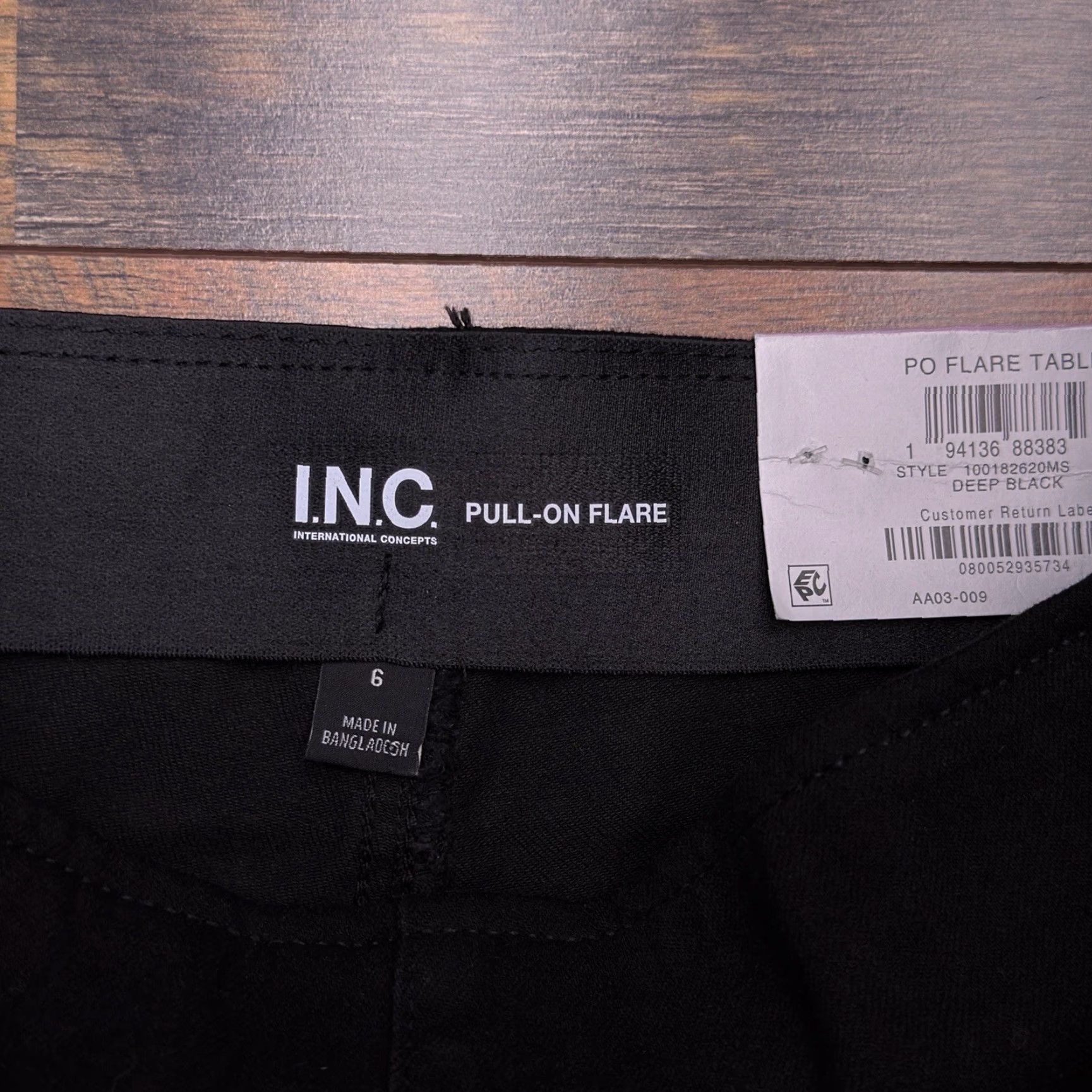 Vintage INC Flare Jeans Womens 6 Black High Rise Stretch Pull On New Size 28" / US 6 / IT 42 - 4 Thumbnail