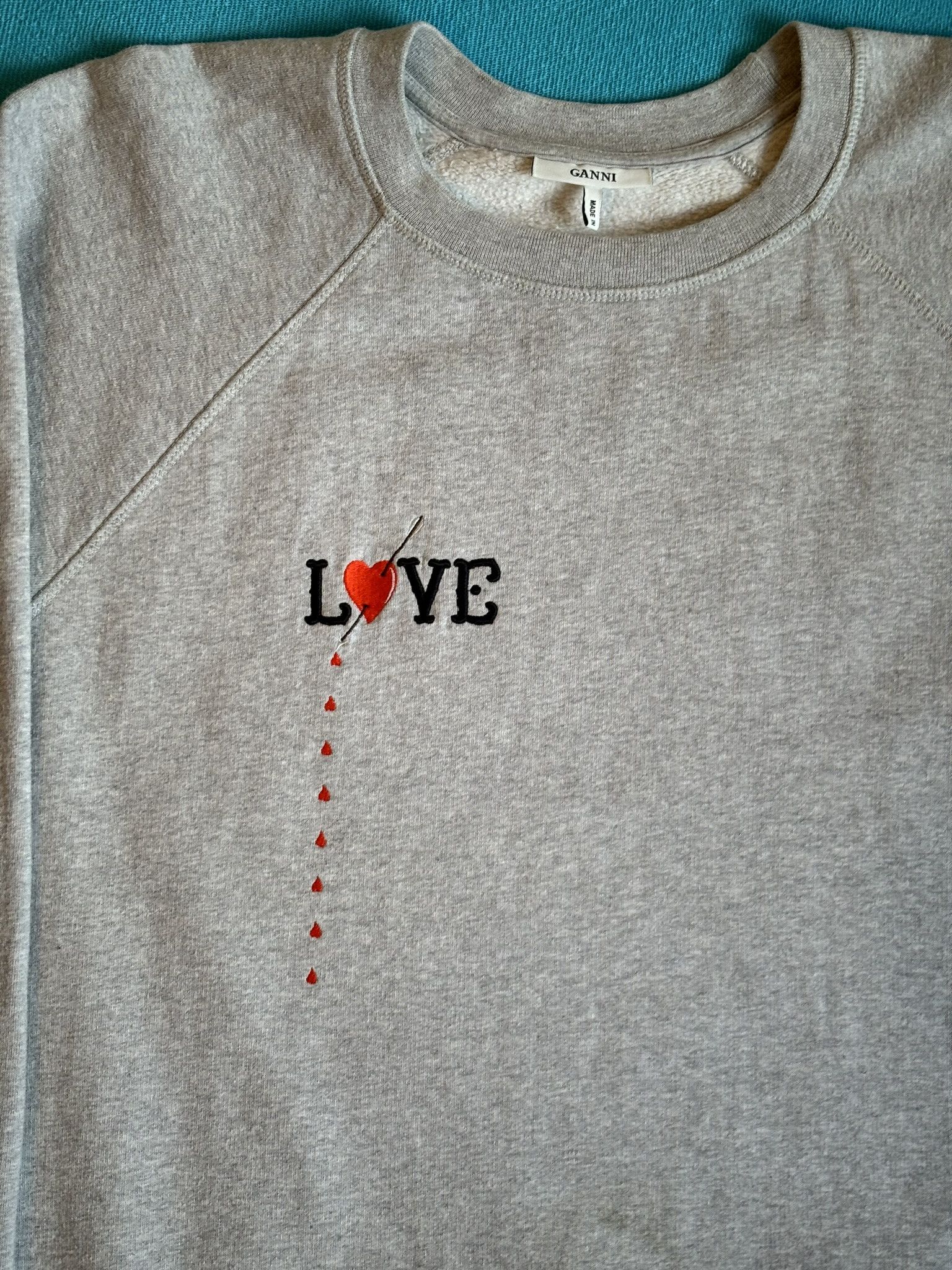 Ganni Ganni Love gray sweatshirt size L Size L / US 10 / IT 46 - 6 Thumbnail