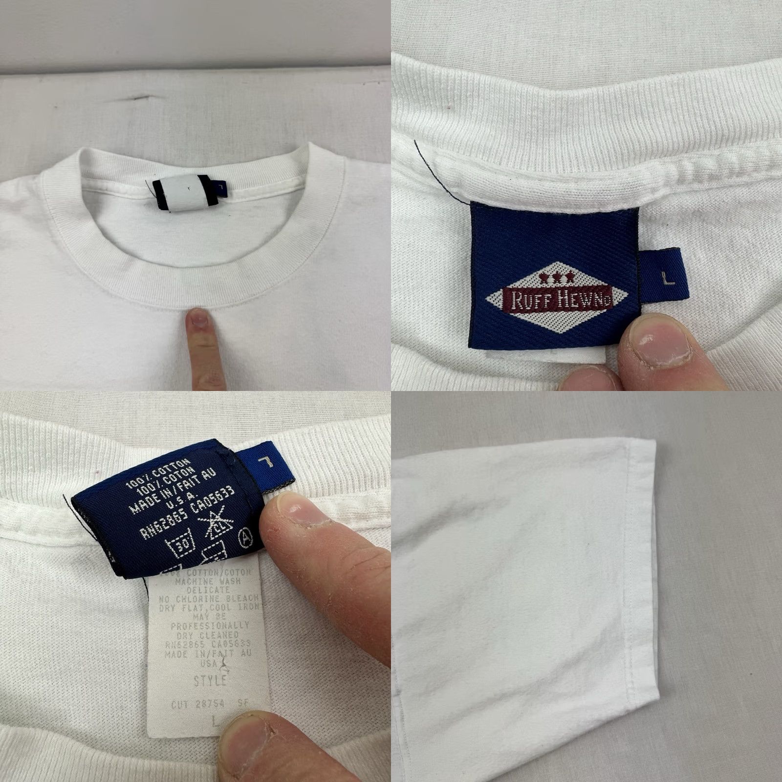 Vintage VINTAGE Ruff Hewn T Shirt Adult Large White Nature 90s 80s Outdoor Hiking Travel Mens T-Shirt Regular Cotton Vintage Size US L / EU 52-54 / 3 - 8 Thumbnail