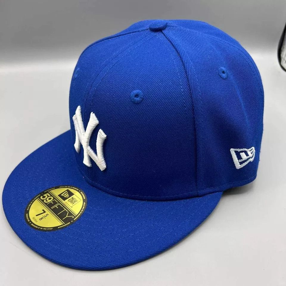 New Era New York Yankees Hat Men 7 5/8 59Fifty New Era MLB Fitted Size ONE SIZE - 3 Thumbnail