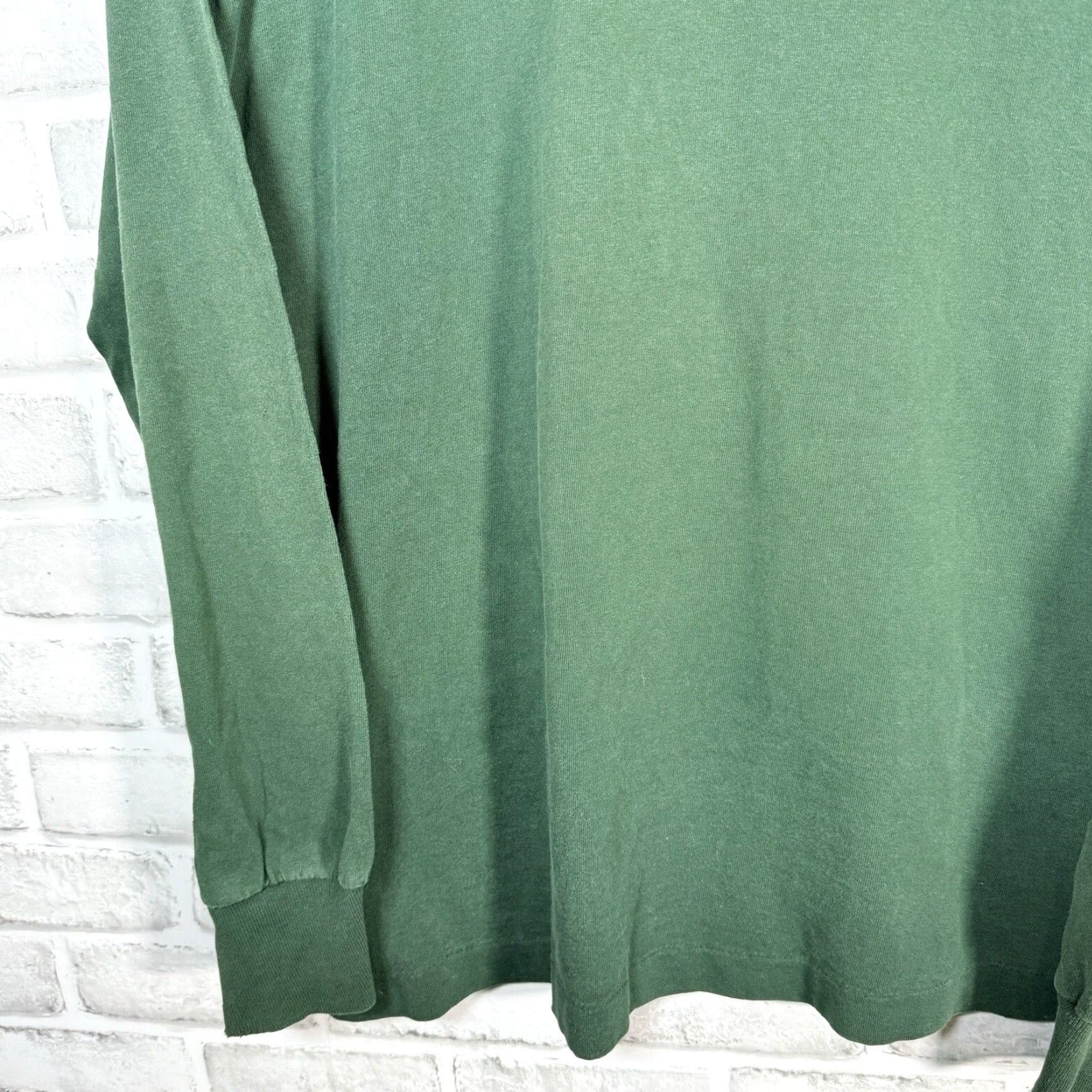 Fruit Of The Loom VINTAGE Apple University Fruit of the Loom Long Sleeve T-Shirt Green Mens L Size US L / EU 52-54 / 3 - 3 Thumbnail