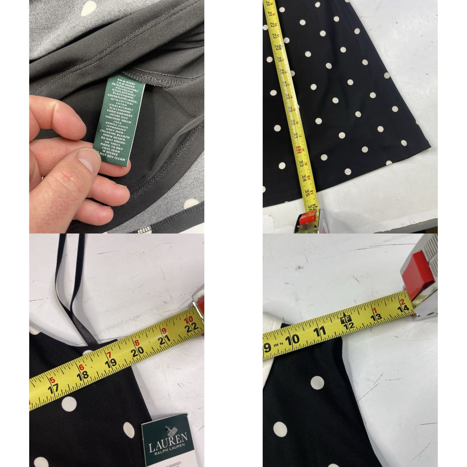 Ralph Lauren Lauren Ralph Lauren Women’s Black Collared Polka Dot Dress NWT Size 16 Petite Size XXL / US 16-18 / IT 52-54 - 8 Thumbnail