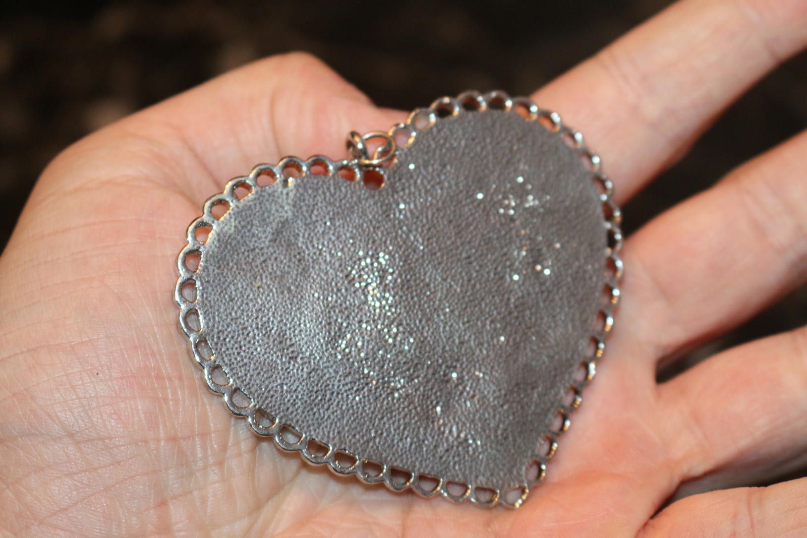 Other Vintage Large Heart for Necklace Ornate Silvertone padlock Size ONE SIZE - 6 Thumbnail