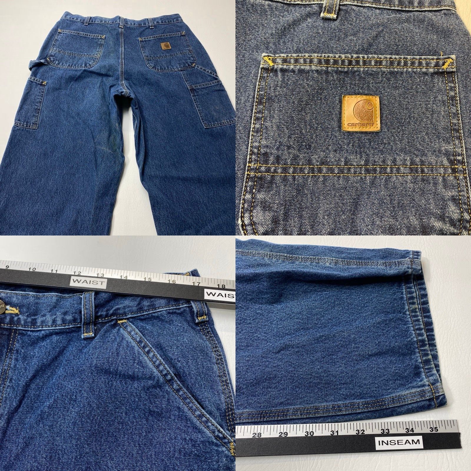 Carhartt VINTAGE Carhartt Carpenter Jeans B13 DPS Mens 36x36 Blue Denim Original Dungaree Fit Size US 36 / EU 52 - 8 Thumbnail
