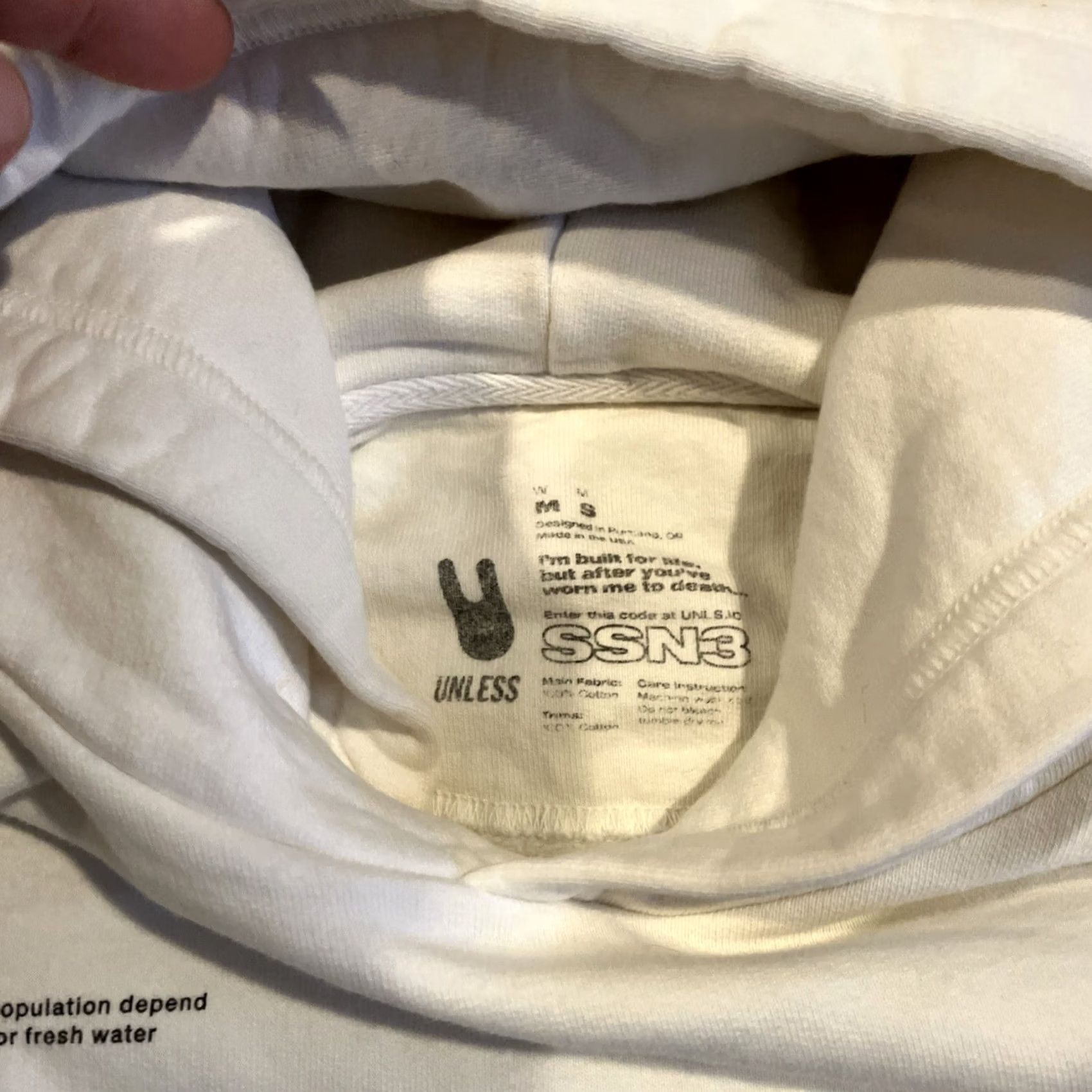 Vintage UNLESS Hoodie Mens Medium Ivory International Mountain Day Elbow Pads Pullover Size US M / EU 48-50 / 2 - 4 Thumbnail