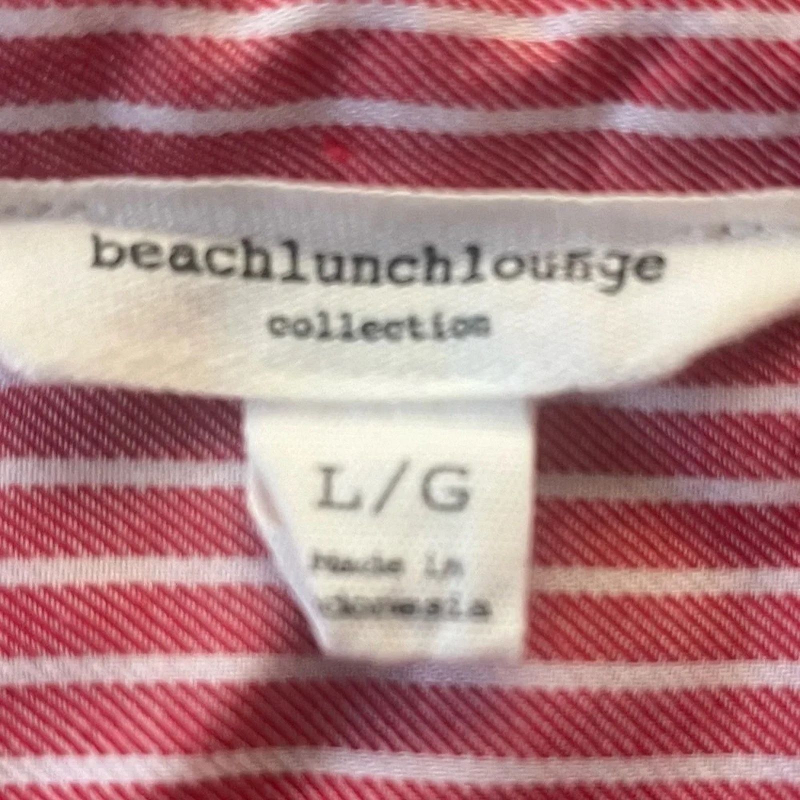 The Unbranded Brand BeachLunchLounge red and white striped shirt, size L Size L / US 10 / IT 46 - 2 Thumbnail