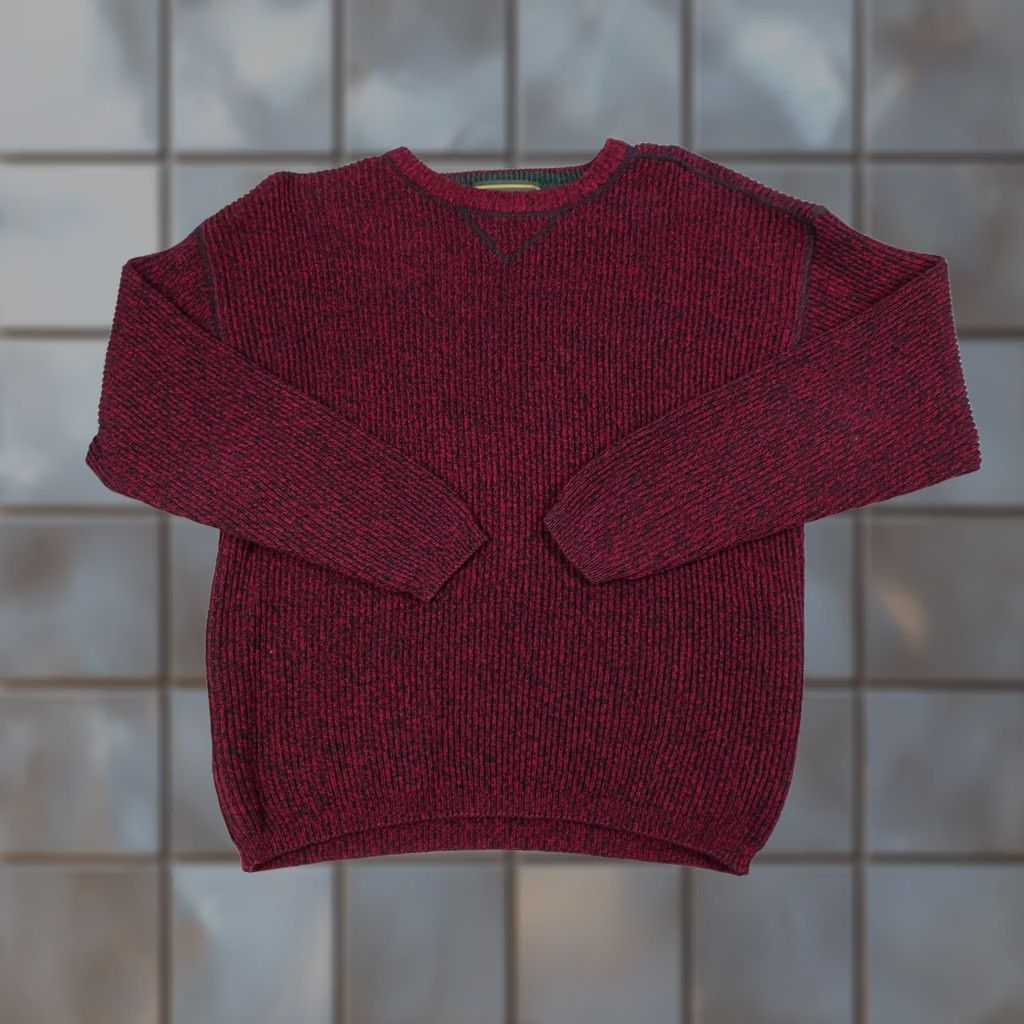 Croft & Barrow VINTAGE Croft & Barrow Sweater Mens Large Red Black Knit Crewneck Pullover 90s Size US L / EU 52-54 / 3 - 1 Thumbnail