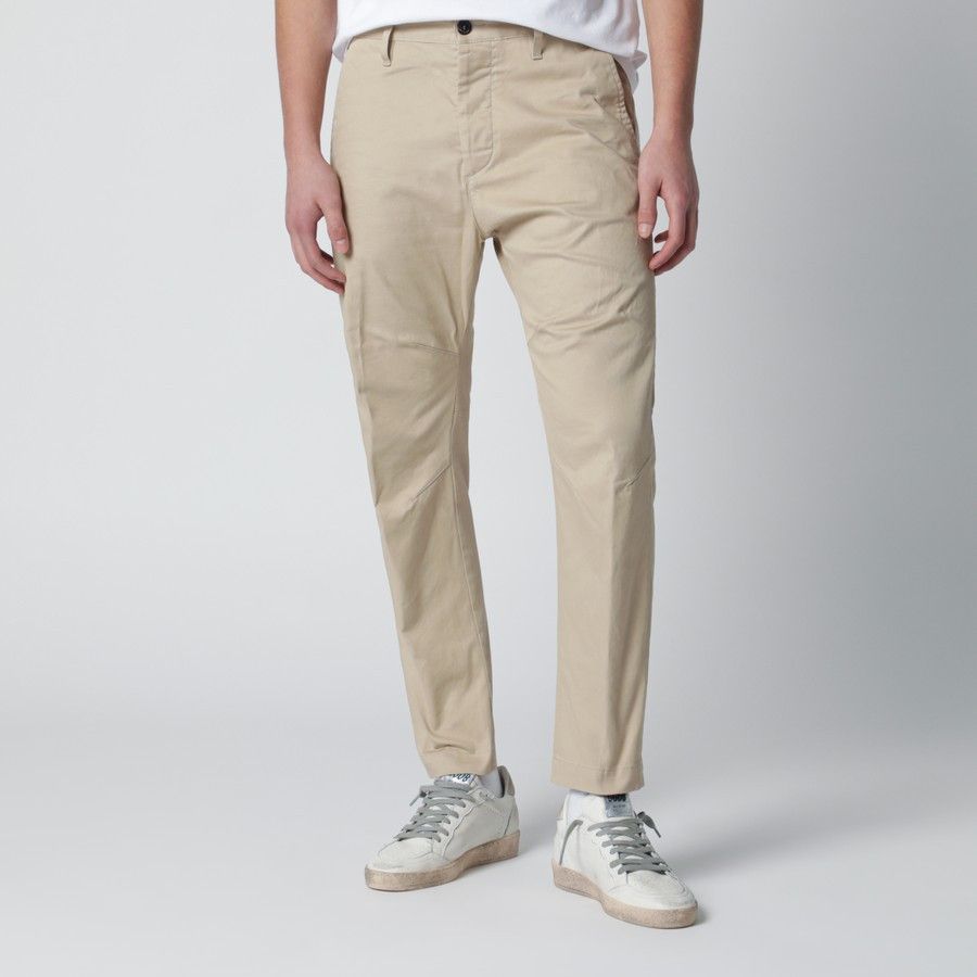 Dsquared2 o1d2blof0226 Cotton Blend Trousers in Beige Size US 32 / EU 48 - 1 Thumbnail