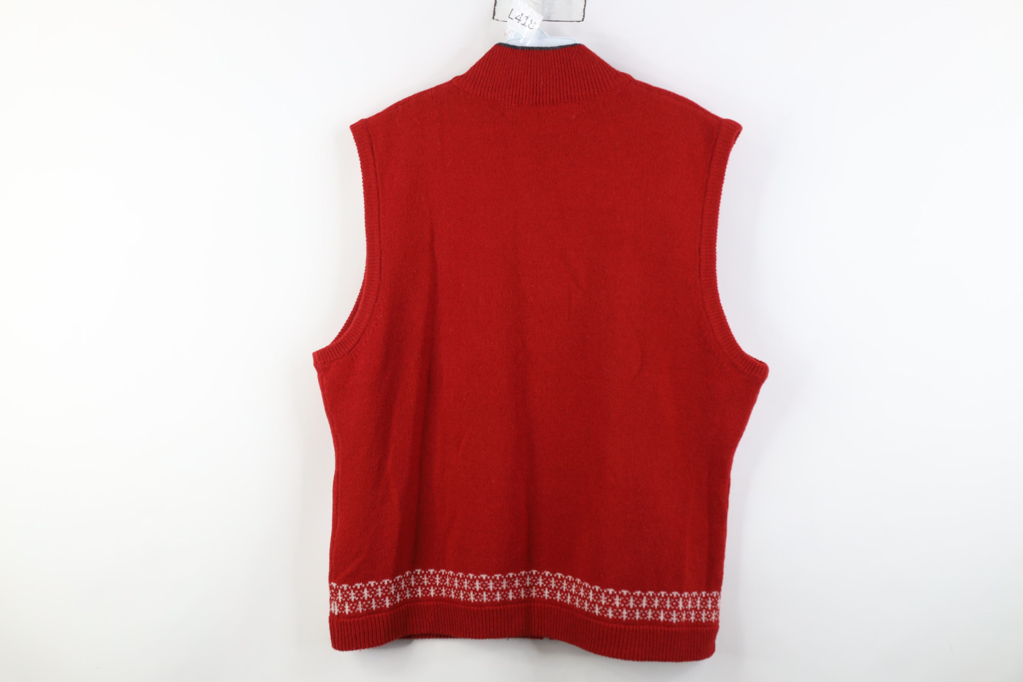 Woolrich Woolen Mills Vintage Woolrich Nature Deer Wool Knit Zip Sweater Vest Red Size XL / US 12-14 / IT 48-50 - 11 Thumbnail