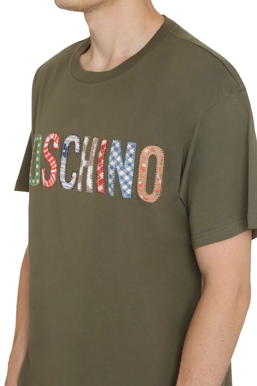 Moschino o1y0225 Logo T-Shirt in Military Green Size US L / EU 52-54 / 3 - 2 Thumbnail