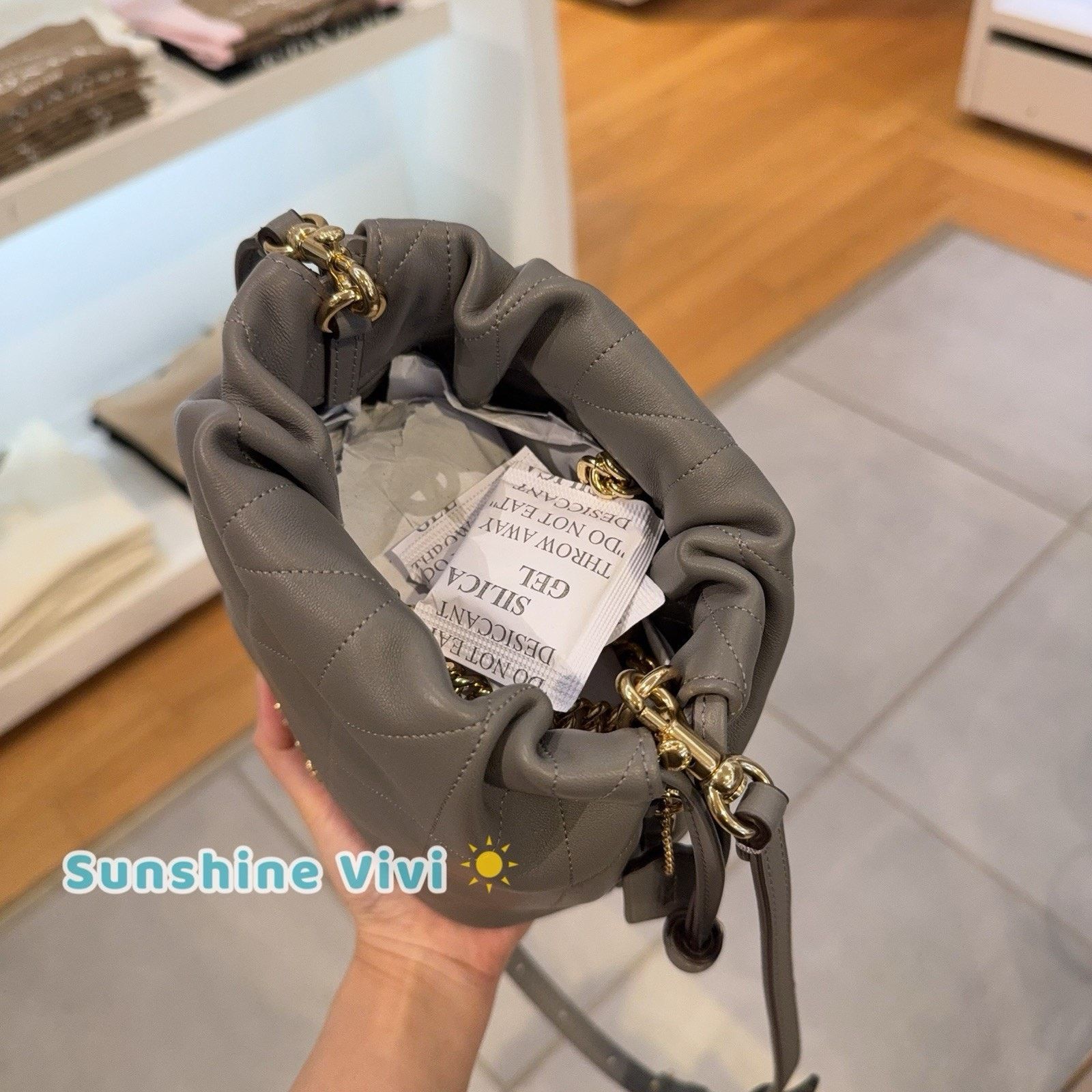 Coach NWT Coach Faye Mini Drawstring Bag CDB69 Nappa leather SLATE Size ONE SIZE - 2 Thumbnail