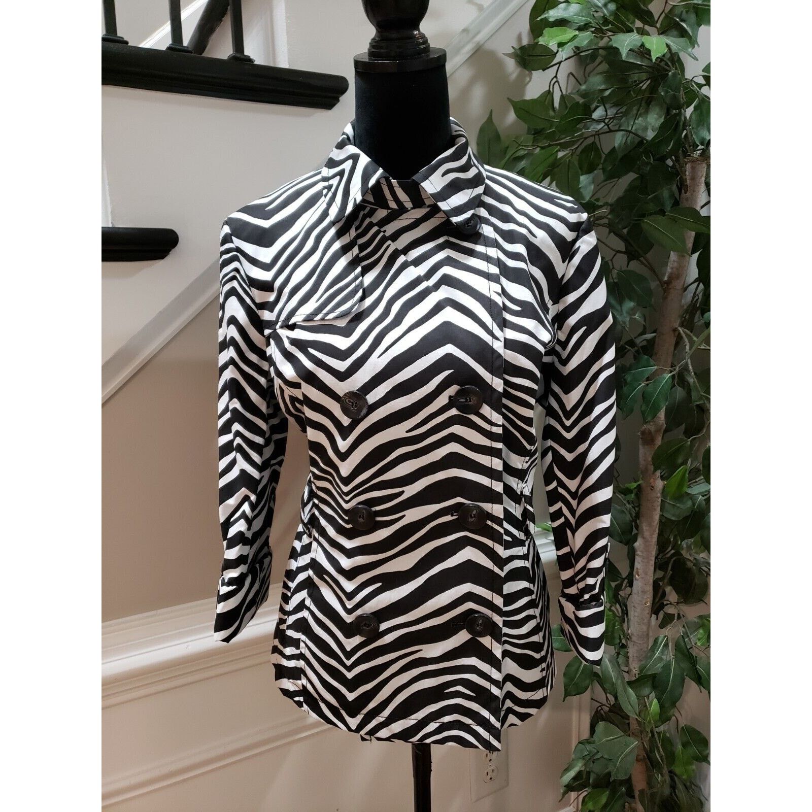 Other Grace Elements Zebra Print Double Breasted Trench Jacket M Size M / US 6-8 / IT 42-44 - 16 Thumbnail