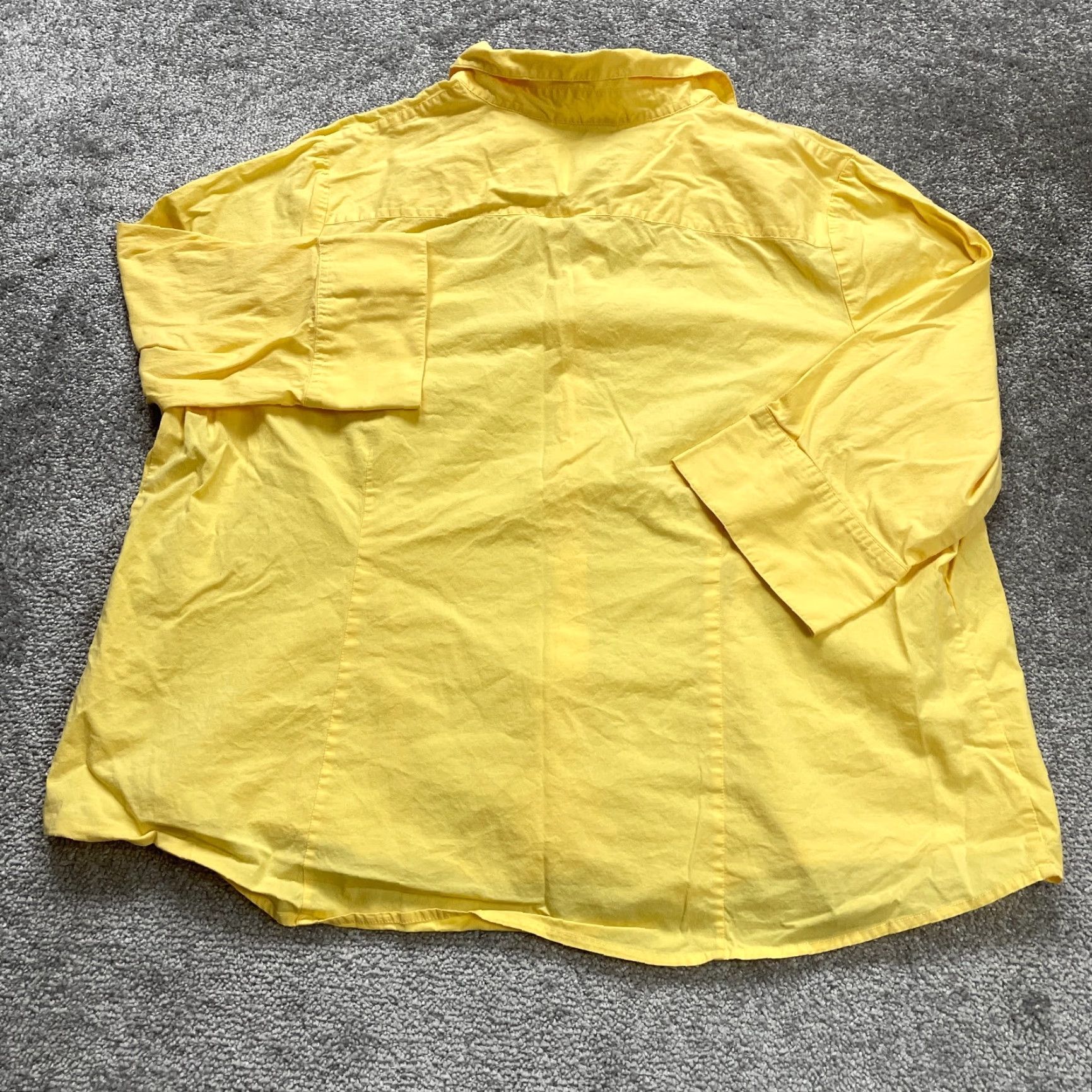 Vintage VINTAGE Kim Rogers Women's Button-Down Shirt 3XL Cotton Solid Yellow Casual Top 3/4 Sleeve Size XXL / US 16-18 / IT 52-54 - 2 Thumbnail