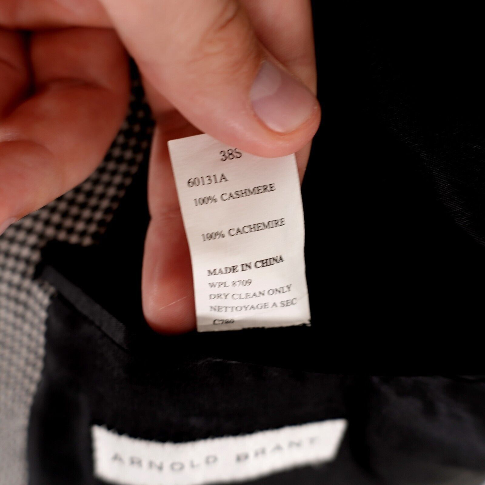 Arnold Brant Arnold Brant Thick 100% Cashmere Houndstooth Black White 3 B Size 38S - 10 Thumbnail