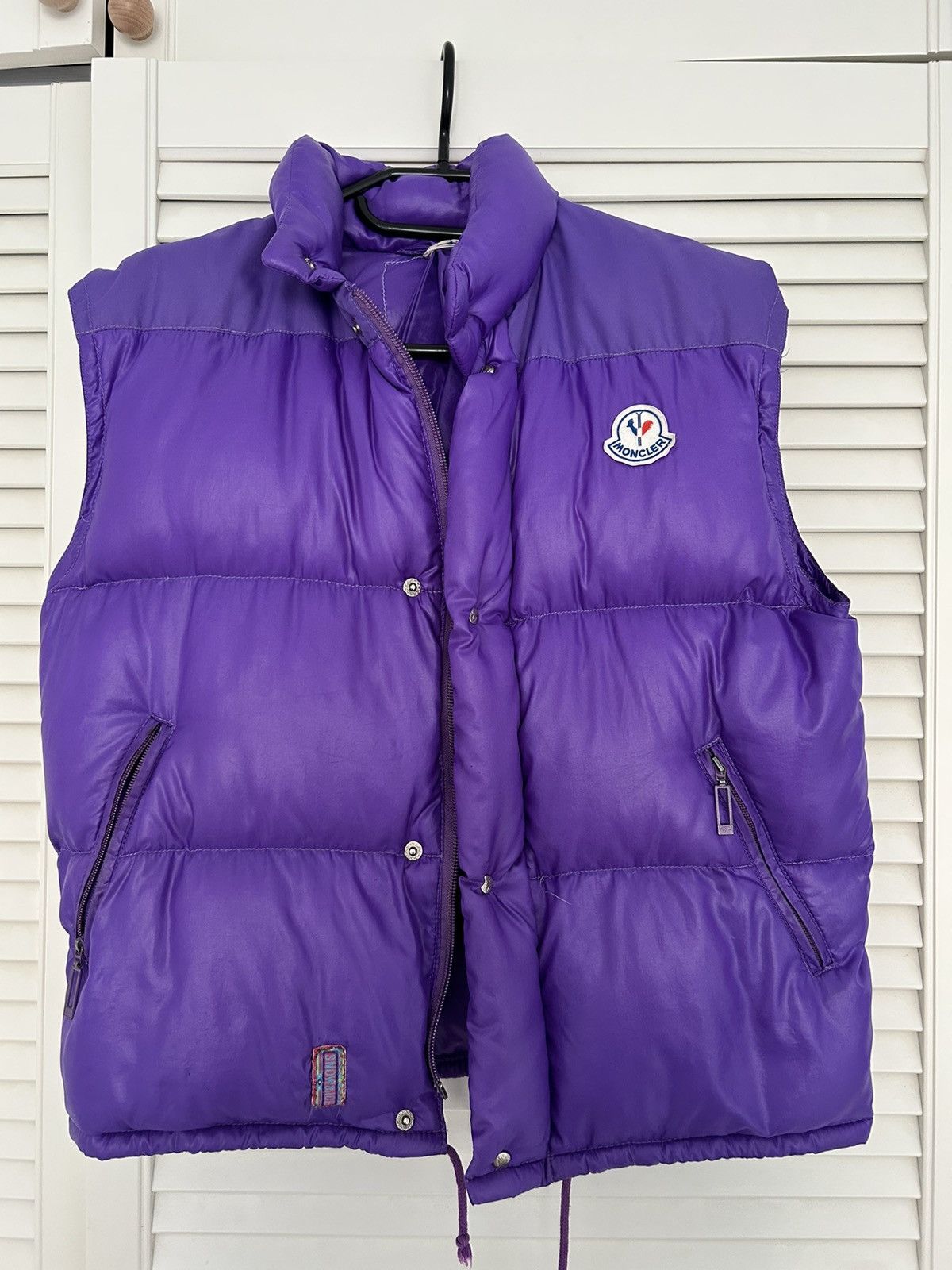 image of Archival Clothing x Moncler Vintage Moncler Grenoble Down Vest Purple, Men's (Size Small)