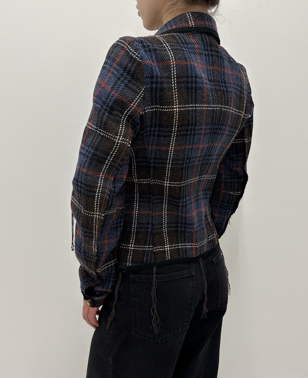 Marithe + Francois Girbaud Marithe Francois Girbaud Women's Tweed Plaid Blazer Jacket Size S / US 4 / IT 40 - 10 Thumbnail
