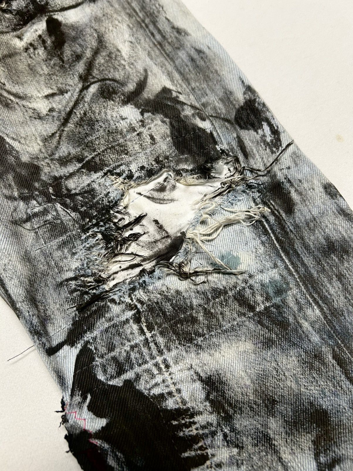 Evisu 2012 No.3 Painted Flare Denim Reworked Size US 32 / EU 48 - 6 Thumbnail