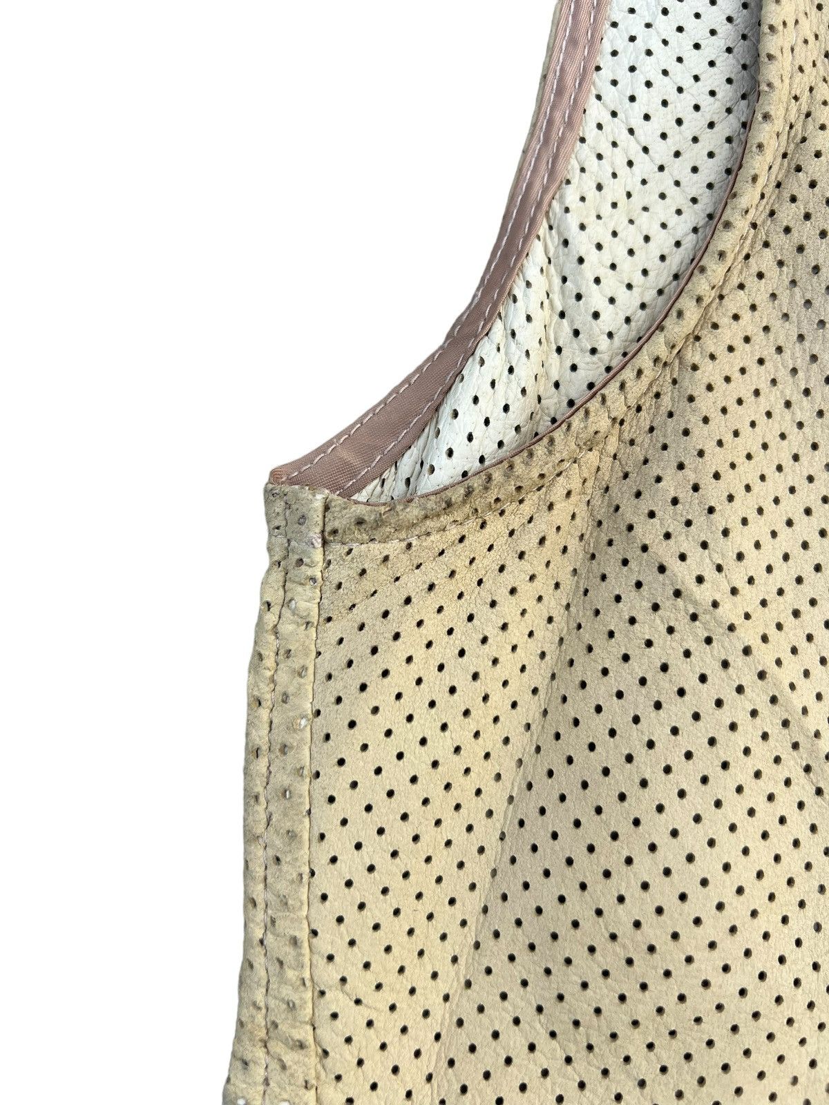 Katharine Hamnett London Vintage KHL Sheepskin Mesh Leather Shirt Sleeveless Size US S / EU 44-46 / 1 - 6 Thumbnail