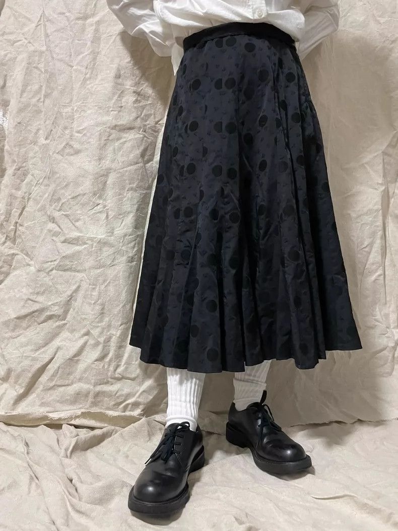 Comme des Garcons Comme des Garcons size M Polka Dot Dark Water Wave Skirt L Size 23" - 8 Thumbnail