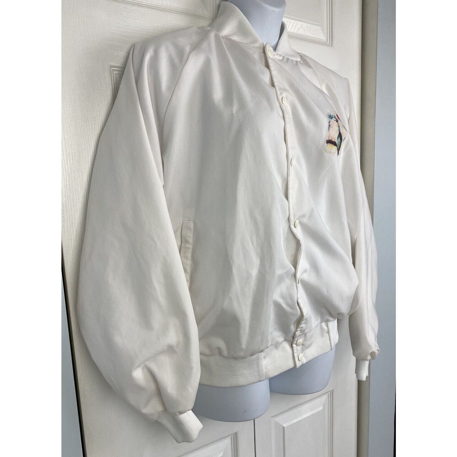 Auburn Sportswear VTG Auburn White Snap Button Jacket Cockatoo Bird Tropical Size US XL / EU 56 / 4 - 5 Thumbnail