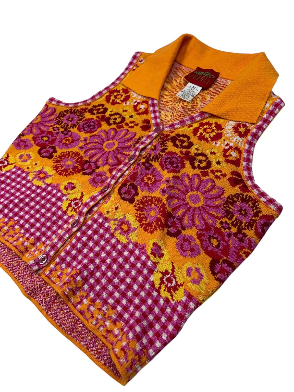 Kenzo × Vintage Vintage Kenzo Jungle Floral Button Up Vest Top Cardigan Size M / US 6-8 / IT 42-44 - 5 Thumbnail