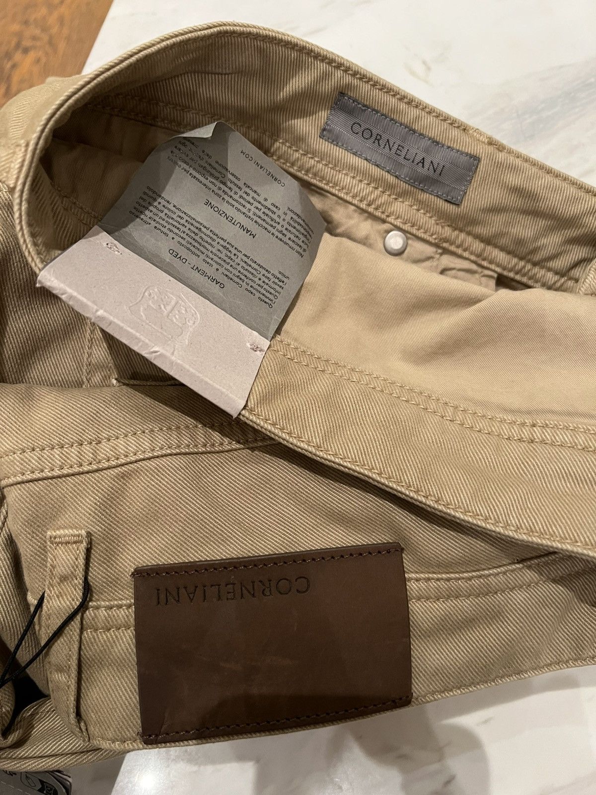 Corneliani CORNELIANI Dyed Beige 40 Regular stretch-denim blend jeans Size US 40 / EU 56 - 19 Thumbnail