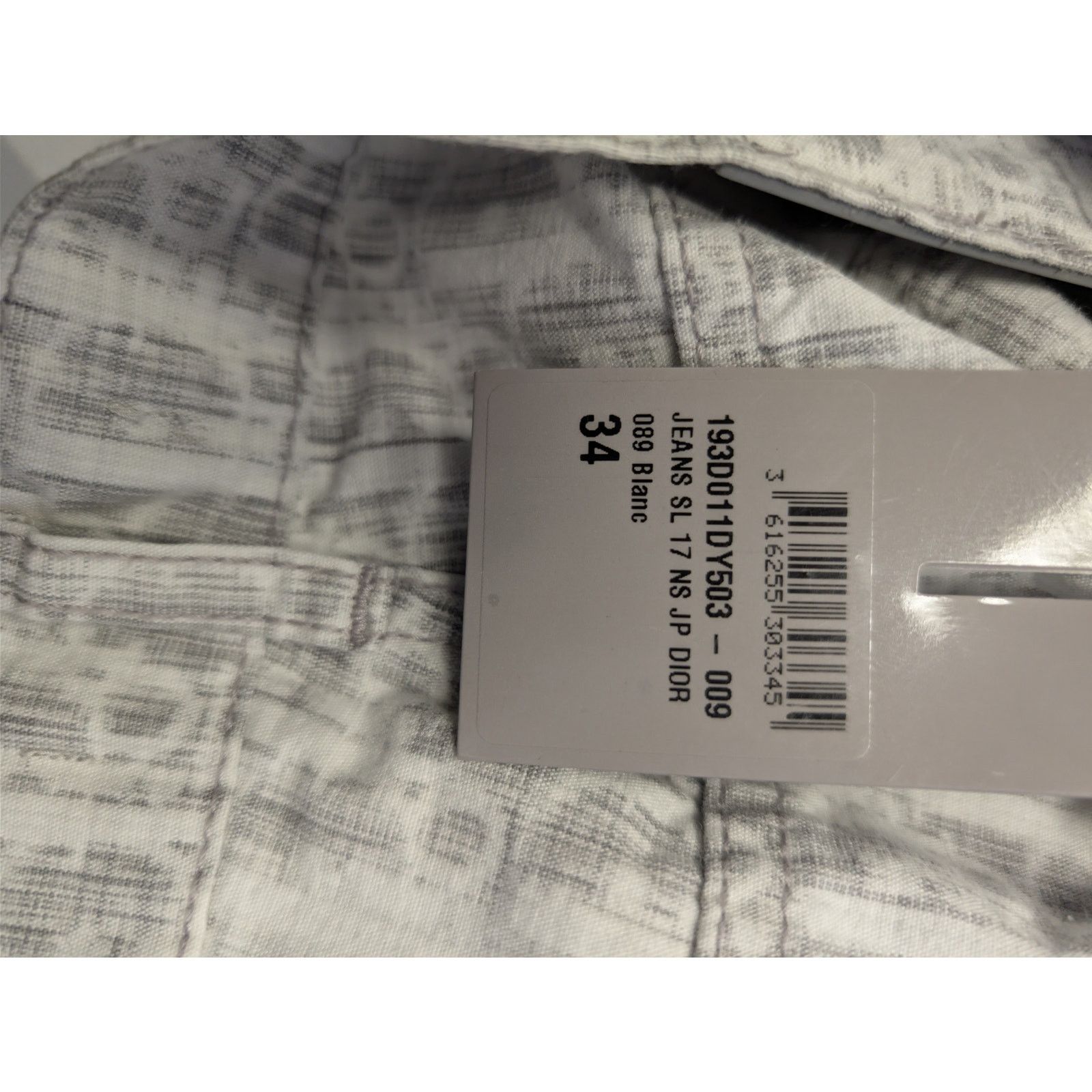 Dior o1rshd1 Straight Oblique Print Cotton Denim Jeans in Blanc Size US 34 / EU 50 - 23 Thumbnail