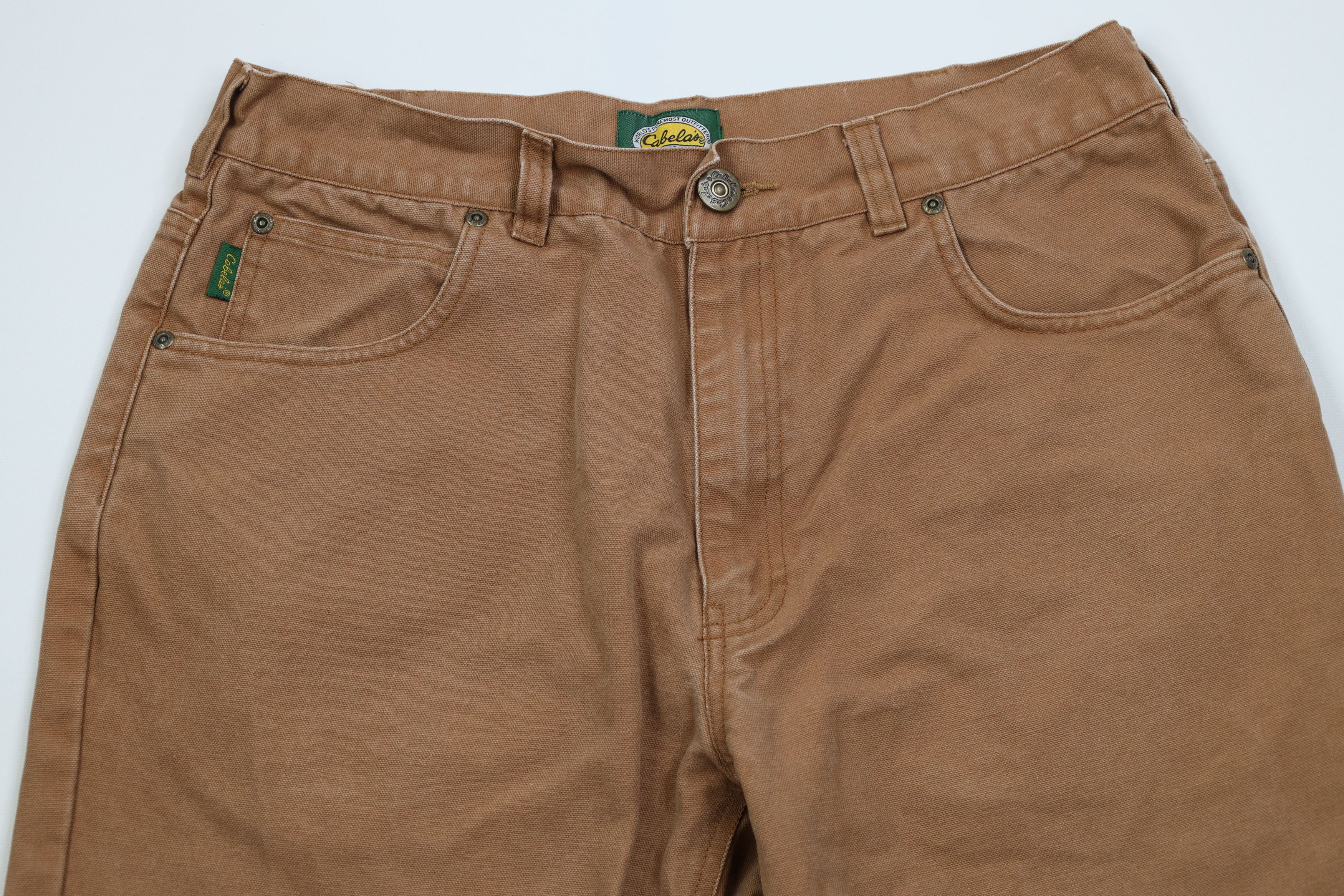 Cabelas Vintage 90s Cabelas Canvas Wide Leg Pants Brown Cotton Size US 32 / EU 48 - 2 Thumbnail