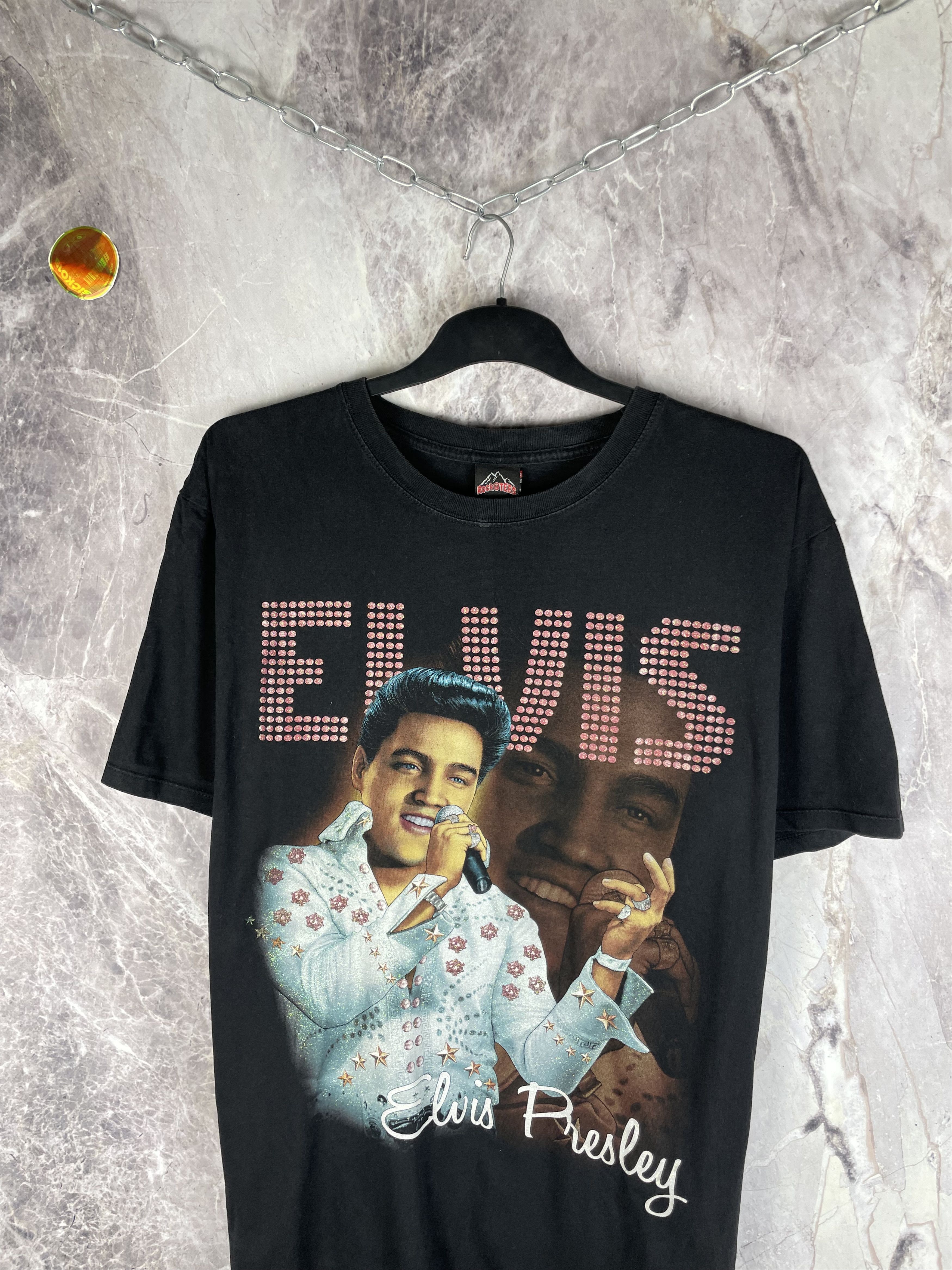 Band Tees Vintage 00s Elvis Presley Band Rock Faded Boxy T-shirt Size US XL / EU 56 / 4 - 3 Thumbnail