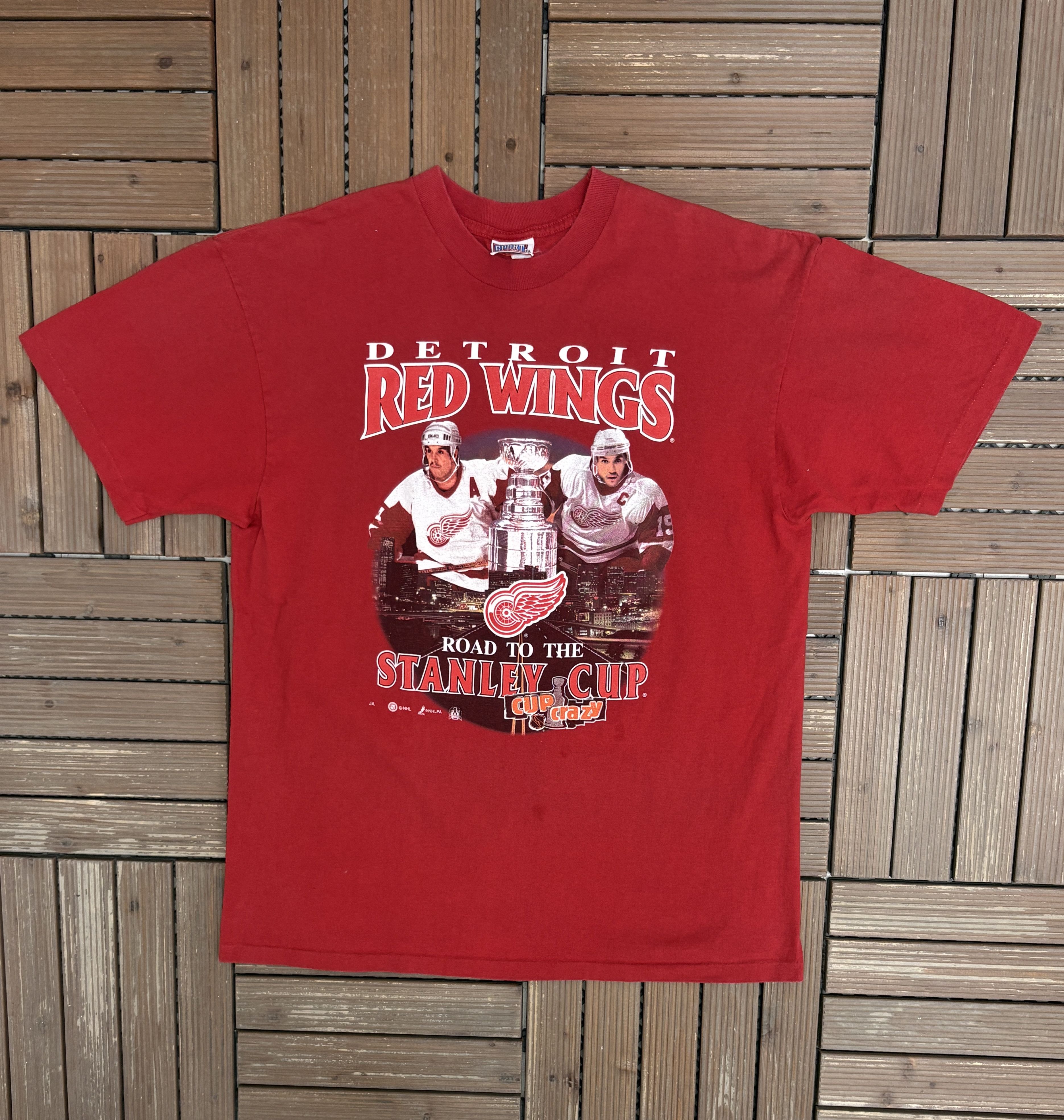 Vintage Detroit Red Wings Road To The Stanley Cup Vintage Red Tee Size US XL / EU 56 / 4 - 1 Thumbnail