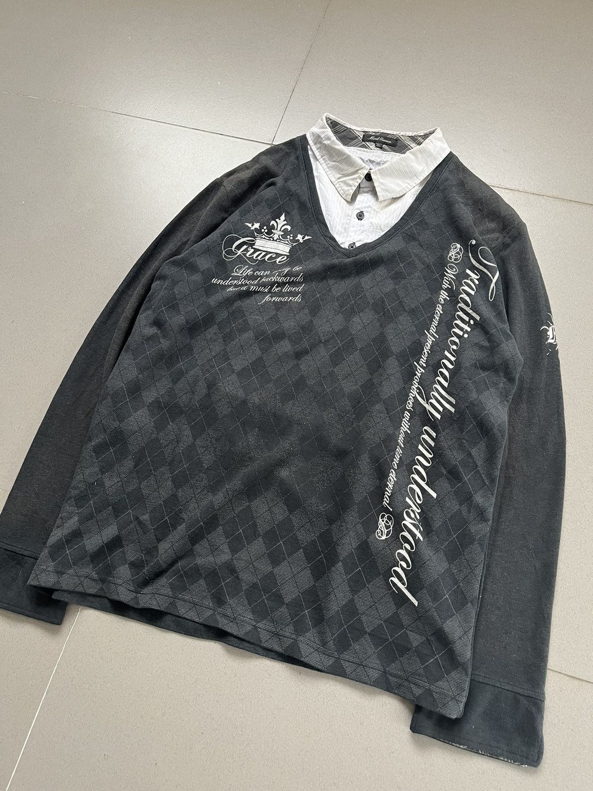 If Six Was Nine Japanese~Mind Games Poem Double Layer Gothic Punk Style Size US L / EU 52-54 / 3 - 4 Thumbnail