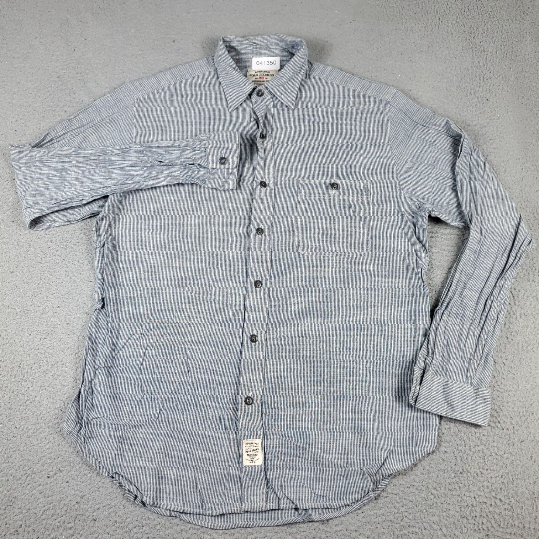 Ralph Lauren Ralph Lauren Shirt Mens Medium Blue Striped Button-Up Long Sleeve Size US M / EU 48-50 / 2 - 2 Thumbnail