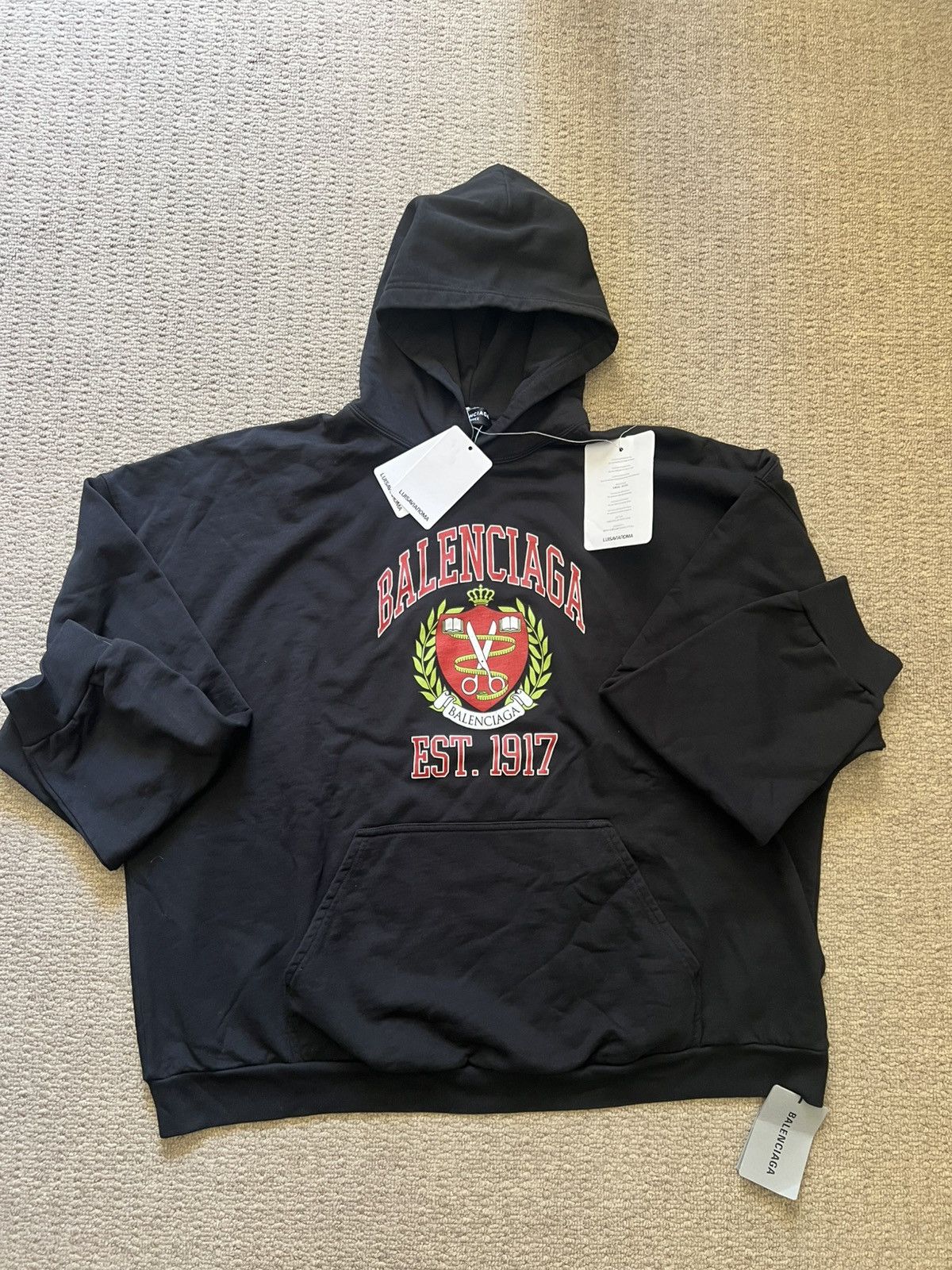 Balenciaga Balenciaga Black Hoodie 1917 Size US L / EU 52-54 / 3 - 1 Thumbnail
