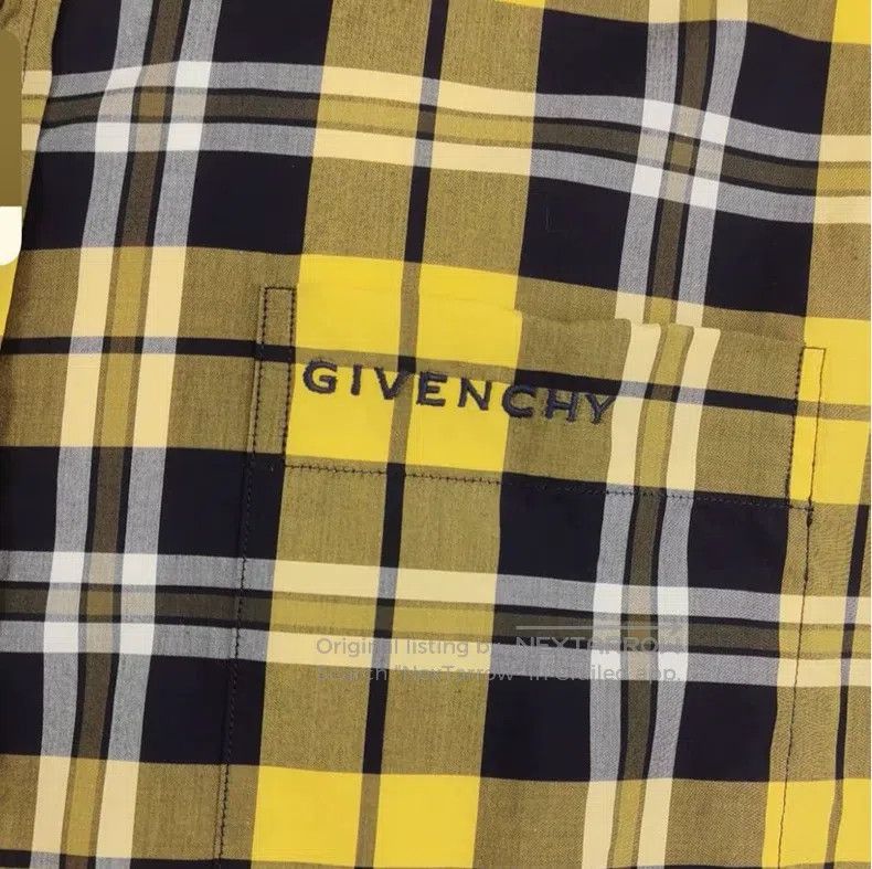 Givenchy Givenchy Size 39 Yellow Contrasting Plaid Shirt Size US M / EU 48-50 / 2 - 4 Thumbnail